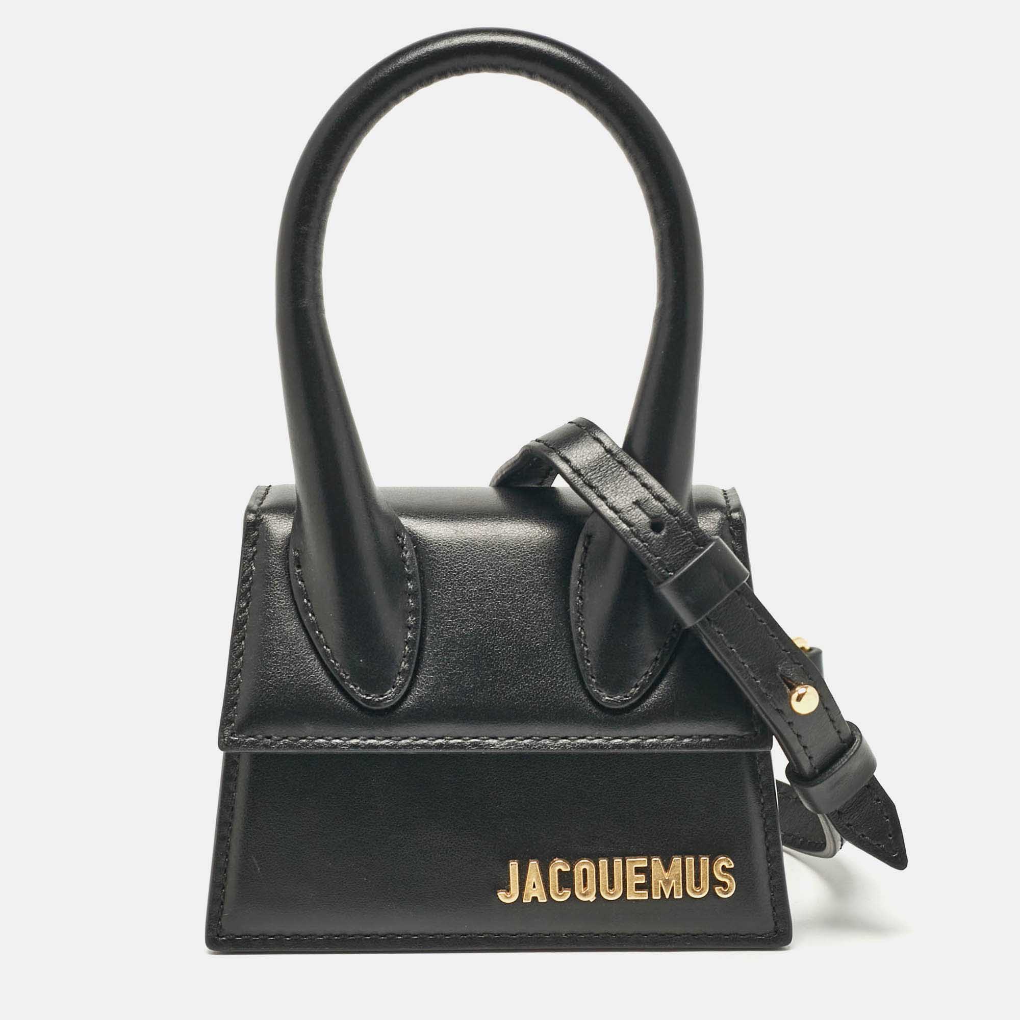 

Jacquemus Black Leather Mini Le Chiquito Top Handle Bag