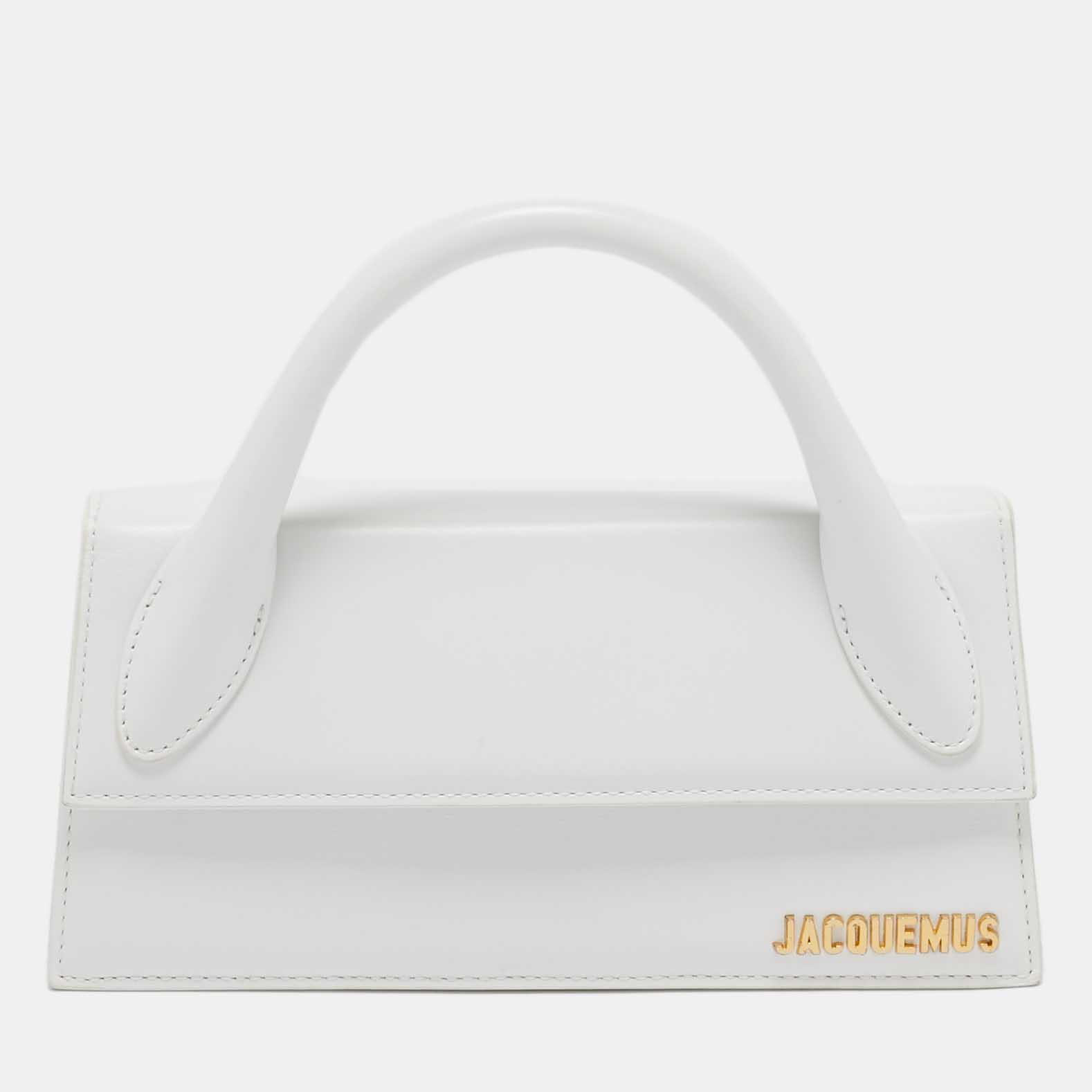 

Jacquemus White Leather Long Le Chiquito Top Handle Bag