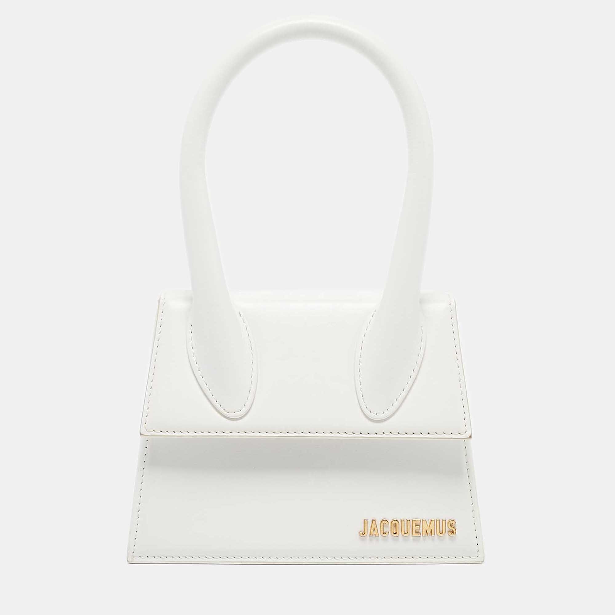 

Jacquemus White Leather Leather Le Chiquito Moyen Top Handle Bag