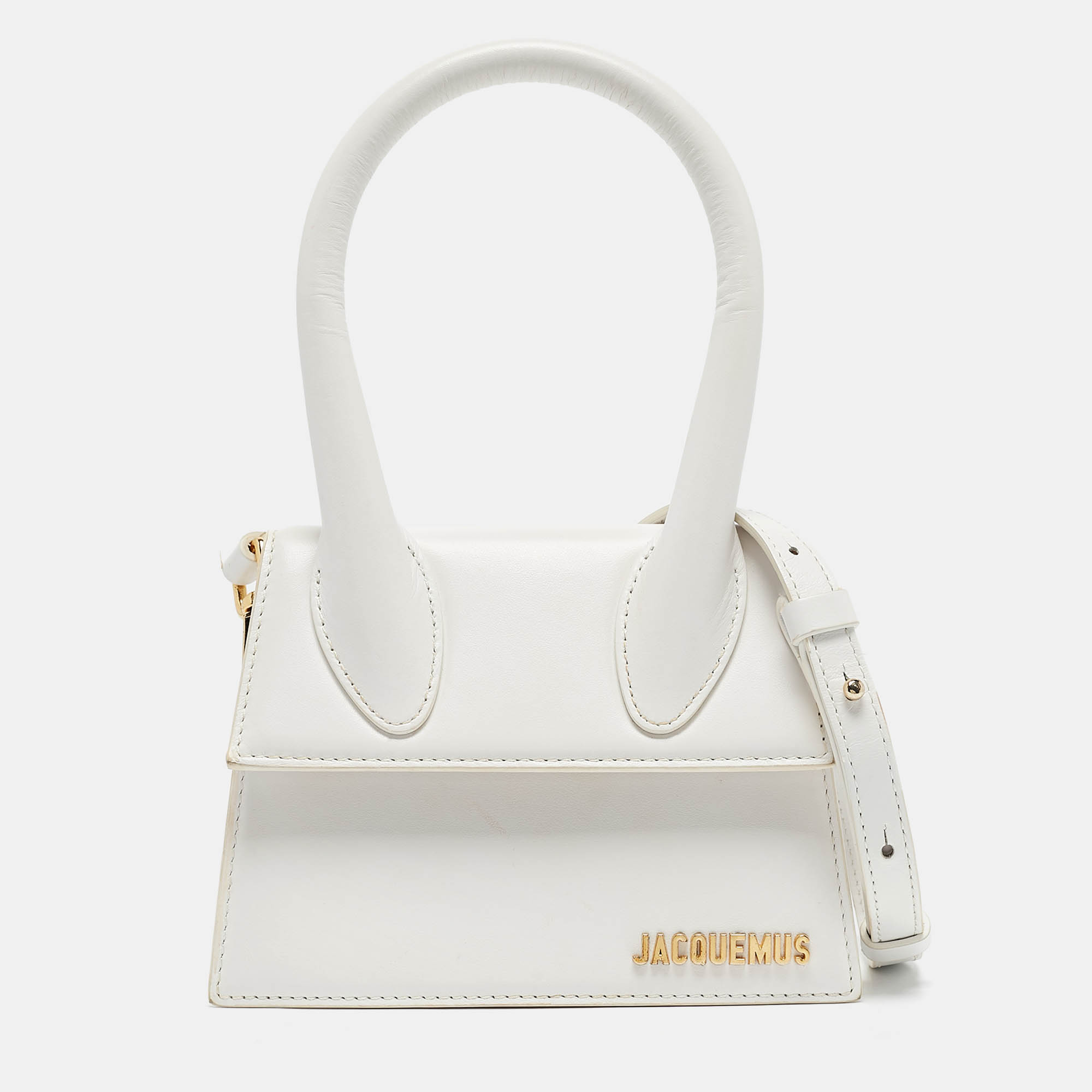 

Jacquemus White Leather Le Chiquito Moyen Top Handle Bag