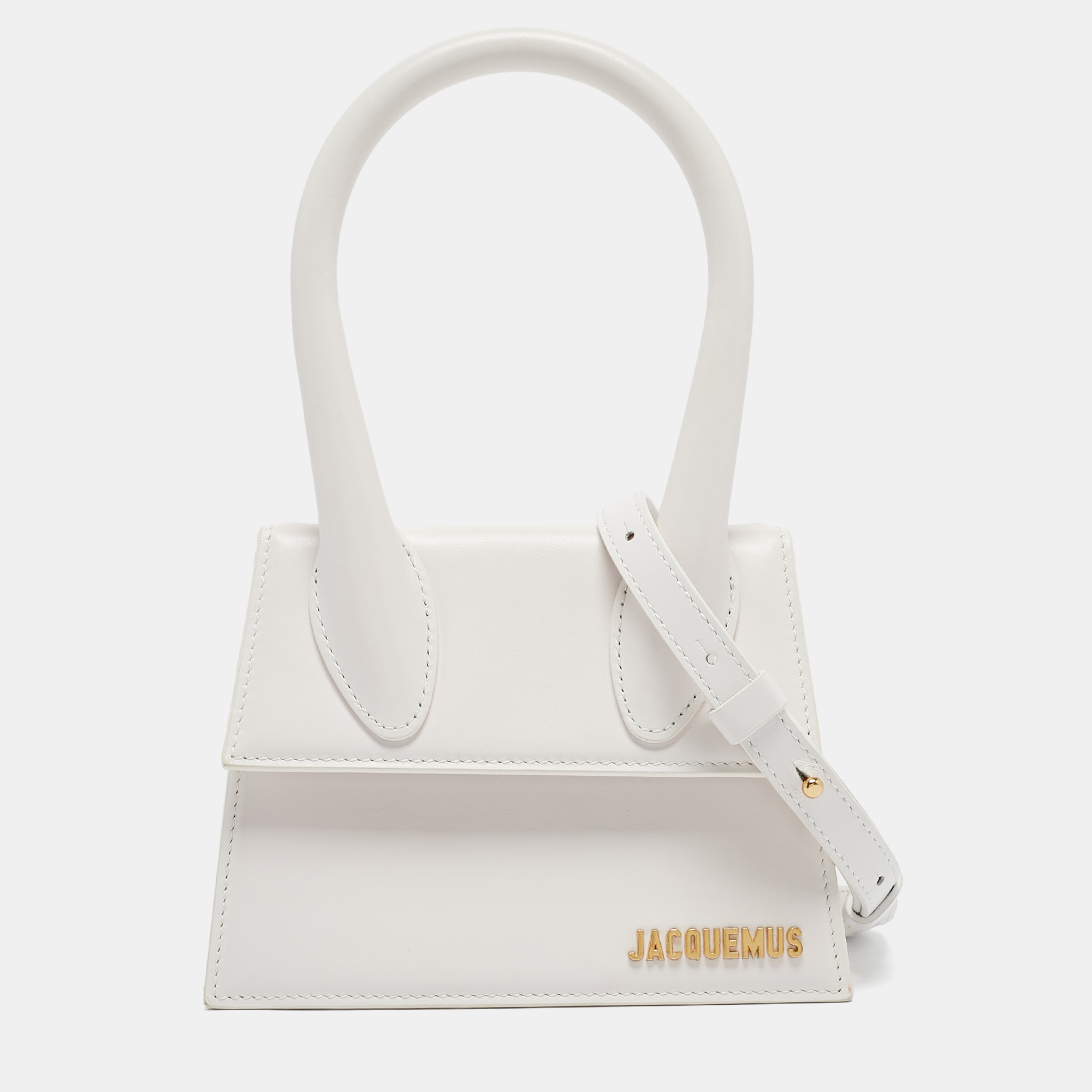 

Jacquemus White Leather Le Chiquito Moyen Top Handle Bag