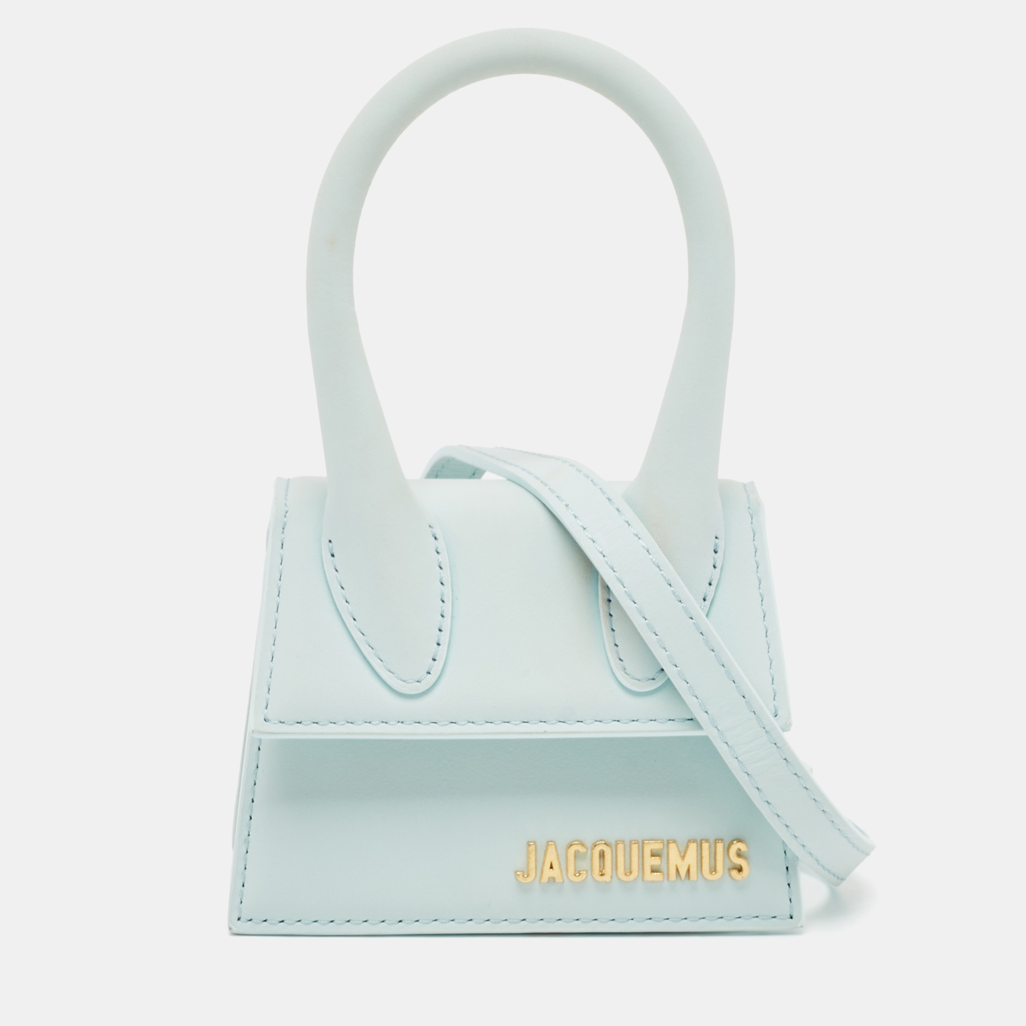 

Jacquemus Light Blue Leather Mini Le Chiquito Top Handle Bag