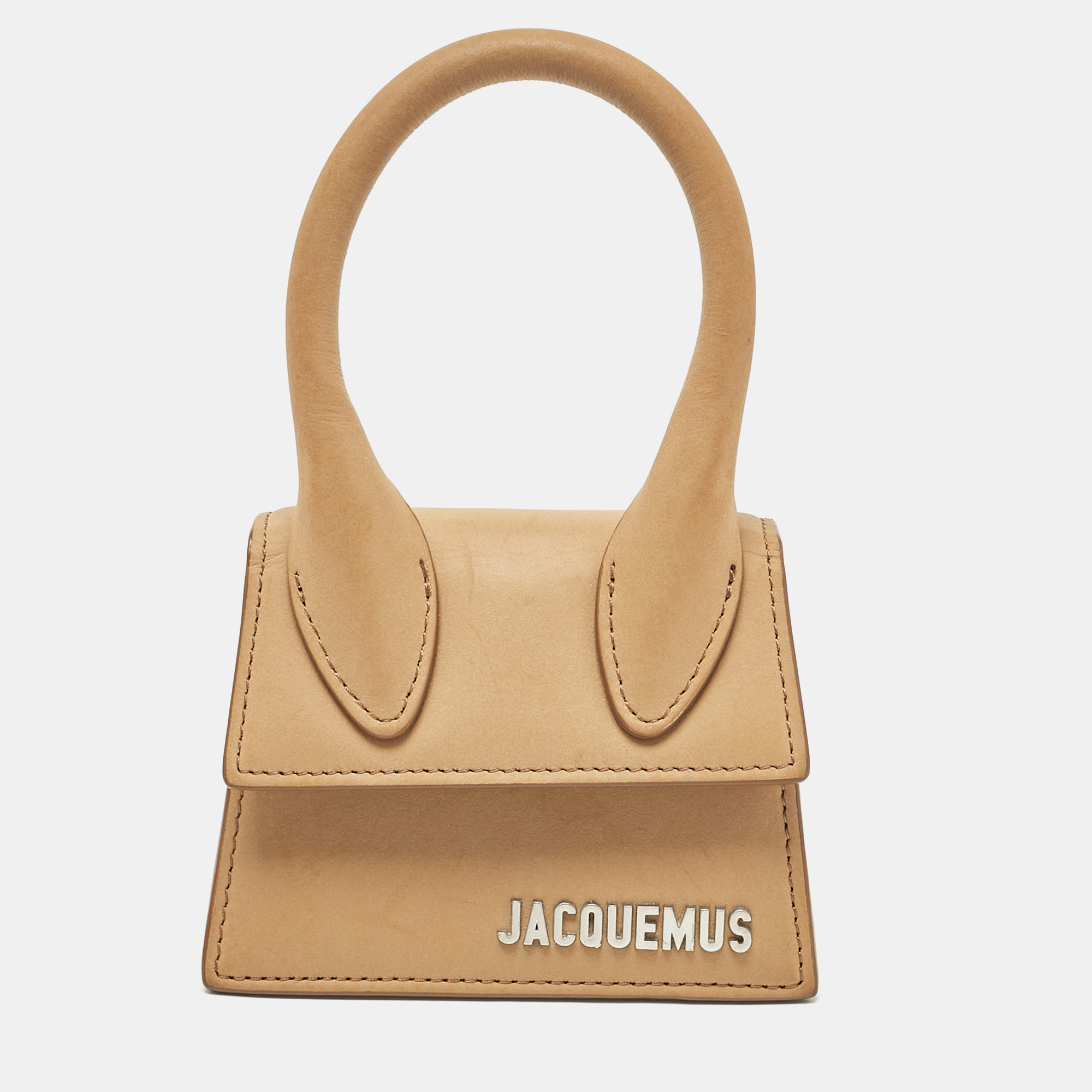 

Jacquemus Brown Nubuck Leather Mini Le Chiquito Top Handle Bag