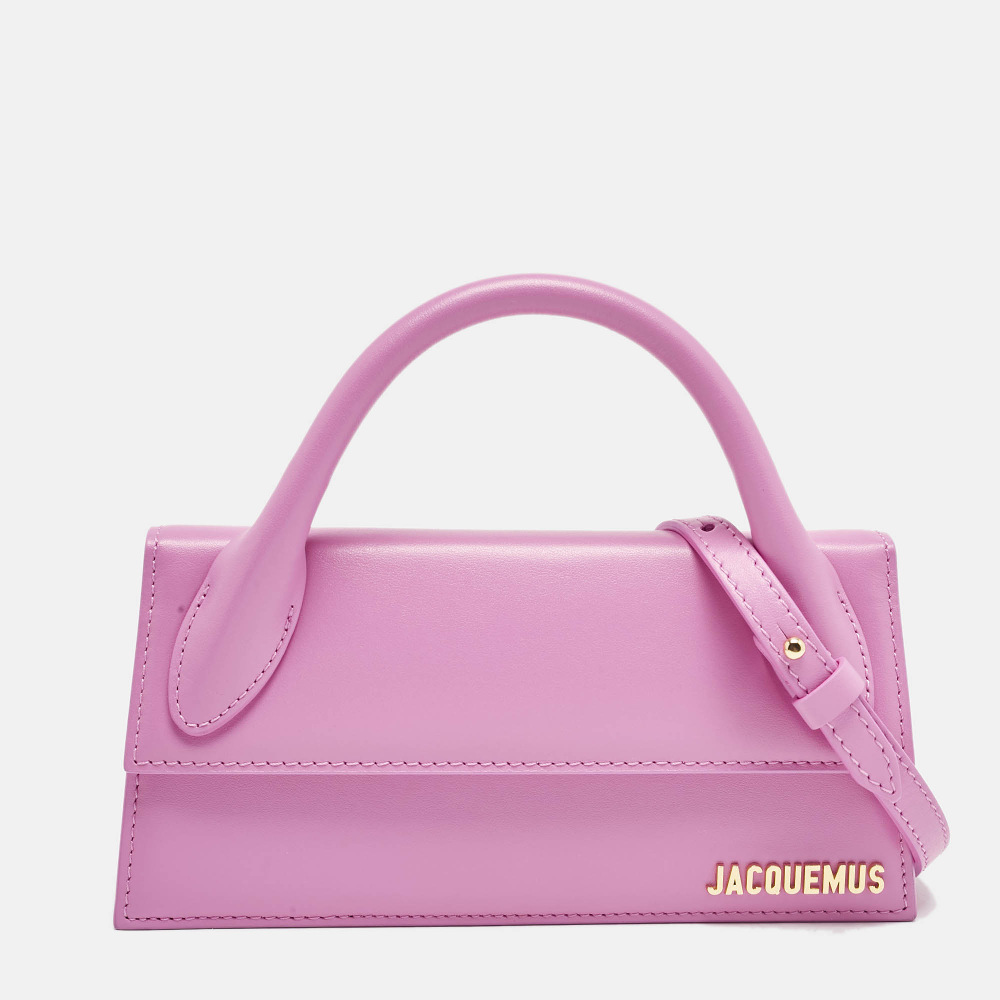 

Jacquemus Pink Leather Long Le Chiquito Top Handle Bag