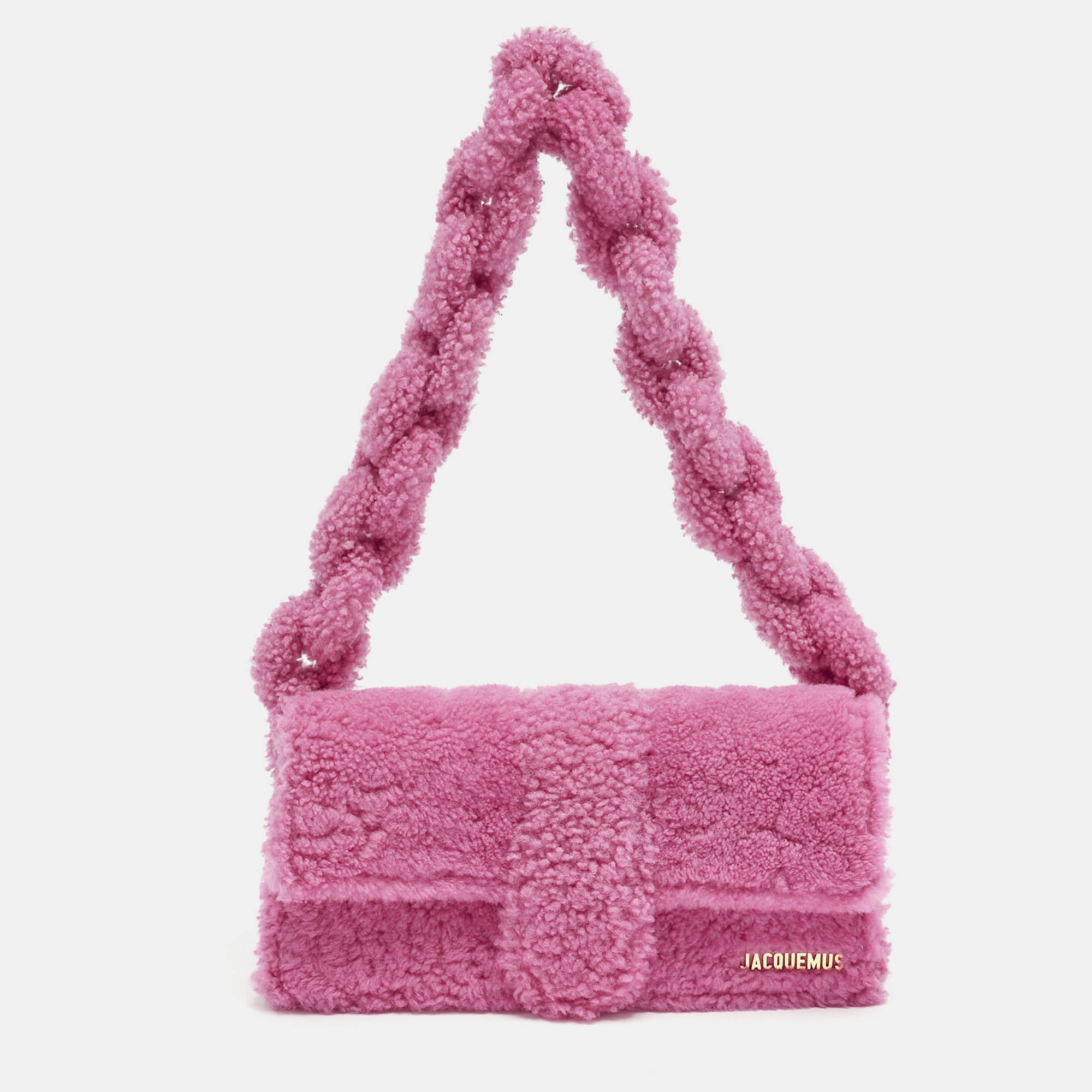 

Jacquemus Pink Shearling Le Bambidou Shoulder Bag