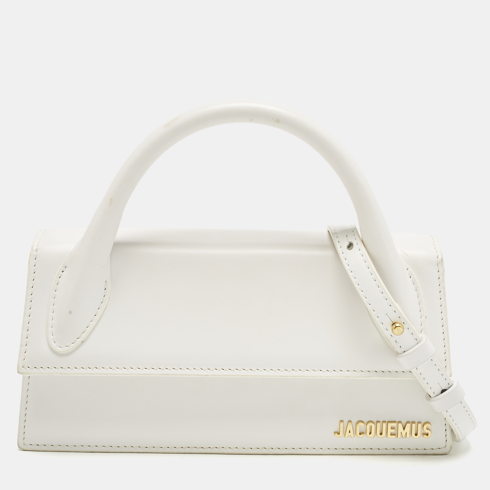 

Jacquemus White Leather Long Le Chiquito Top Handle Bag
