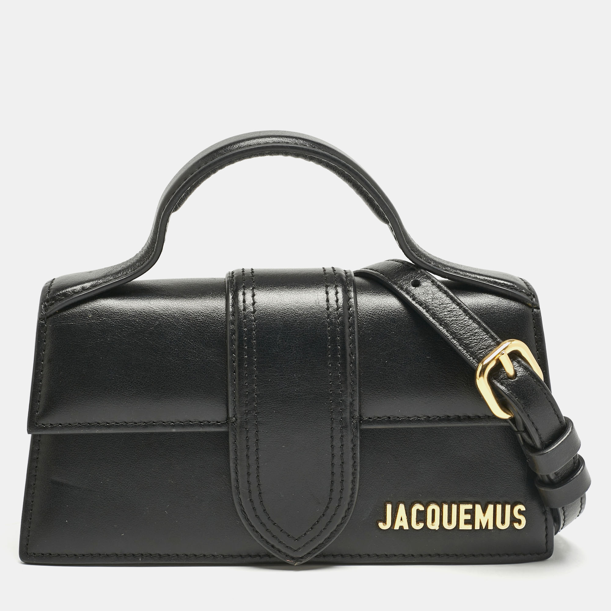 

Jacquemus Black Leather Mini Le Bambino Top Handle Bag