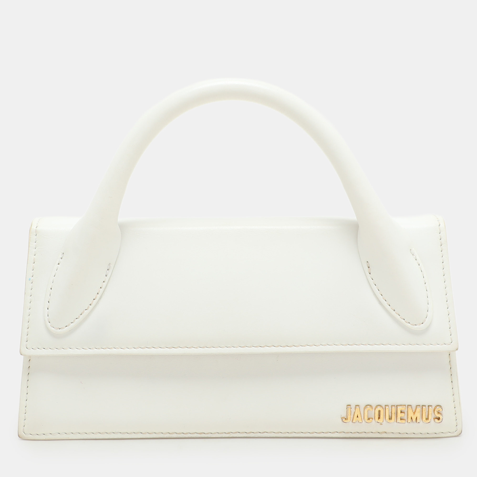 

Jacquemus White Leather Long Le Chiquito Top Handle Bag