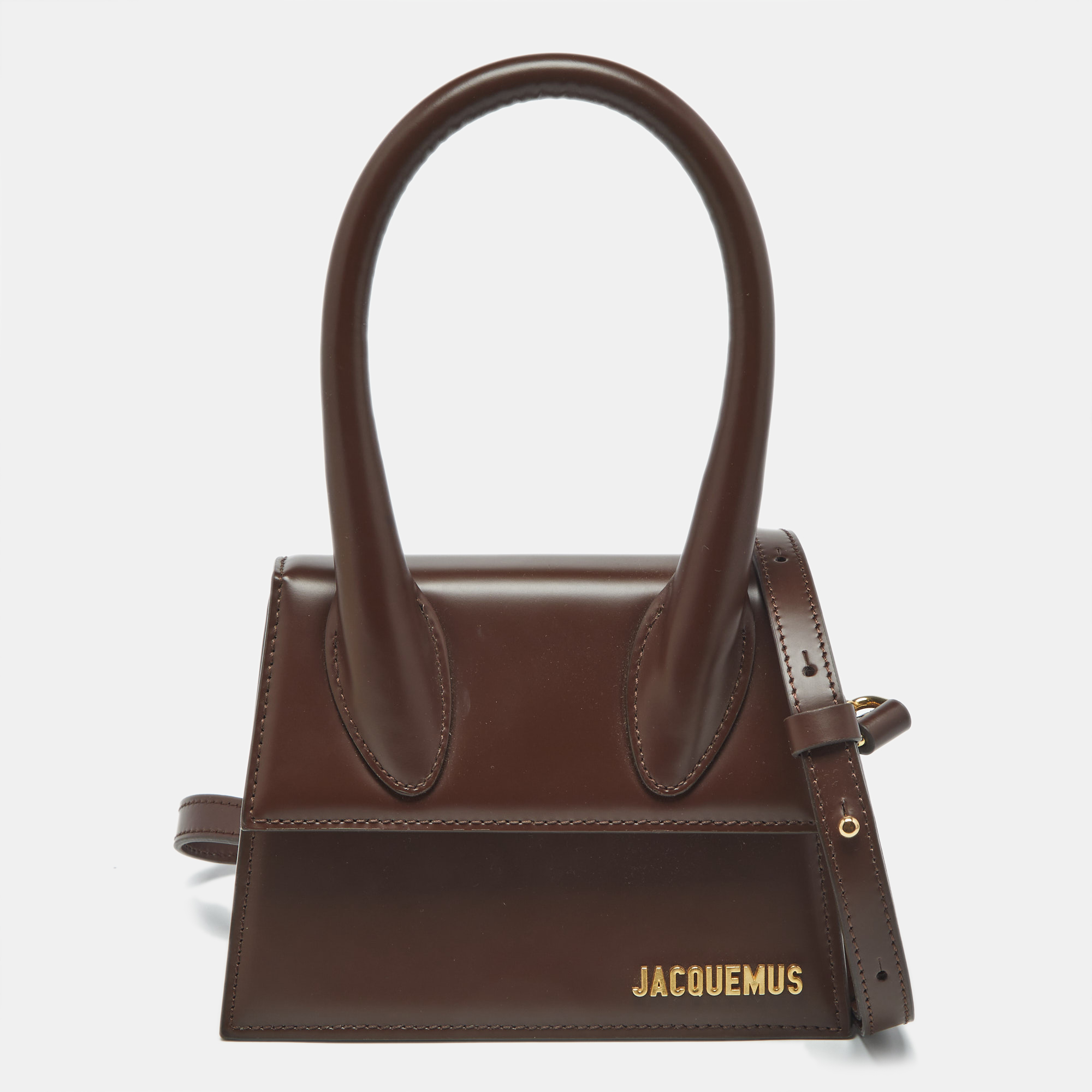 

Jacquemus Brown Leather Le Chiquito Moyen Top Handle Bag