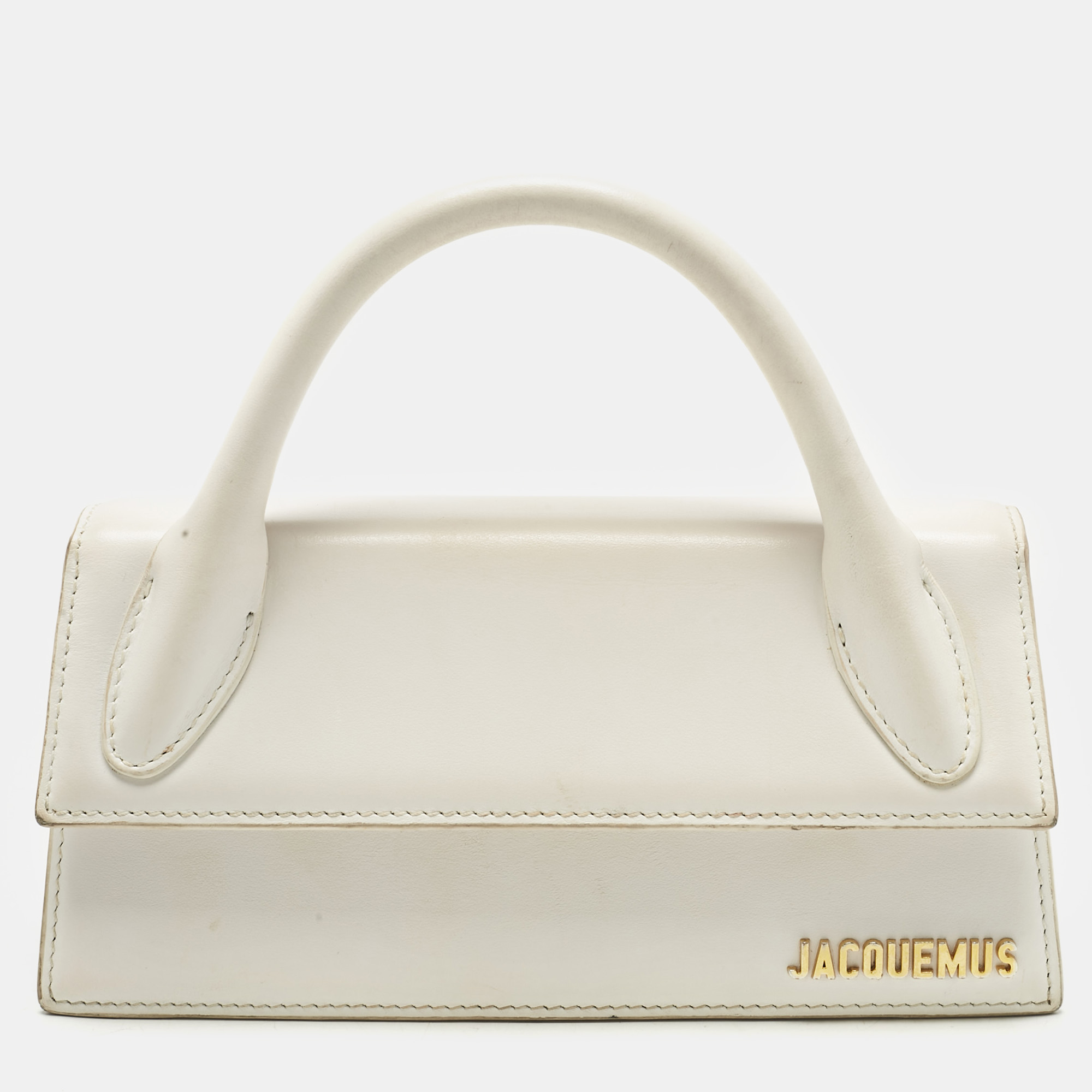 Pre-owned Jacquemus White Leather Le Chiquito Long Top Handle Bag