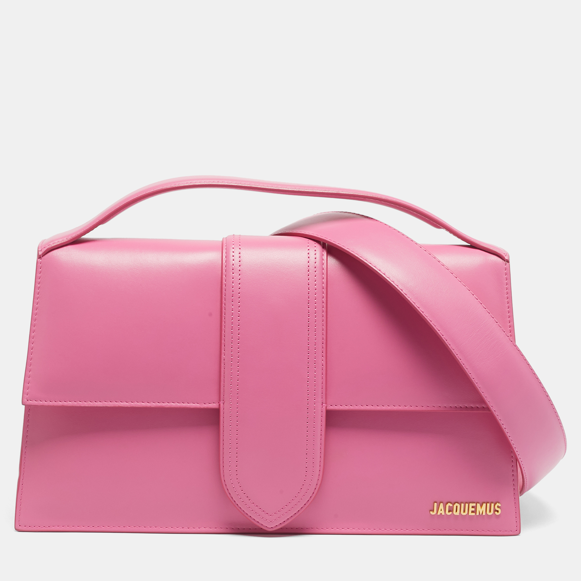Pre-owned Jacquemus Pink Leather Le Bambinou Top Handle Bag