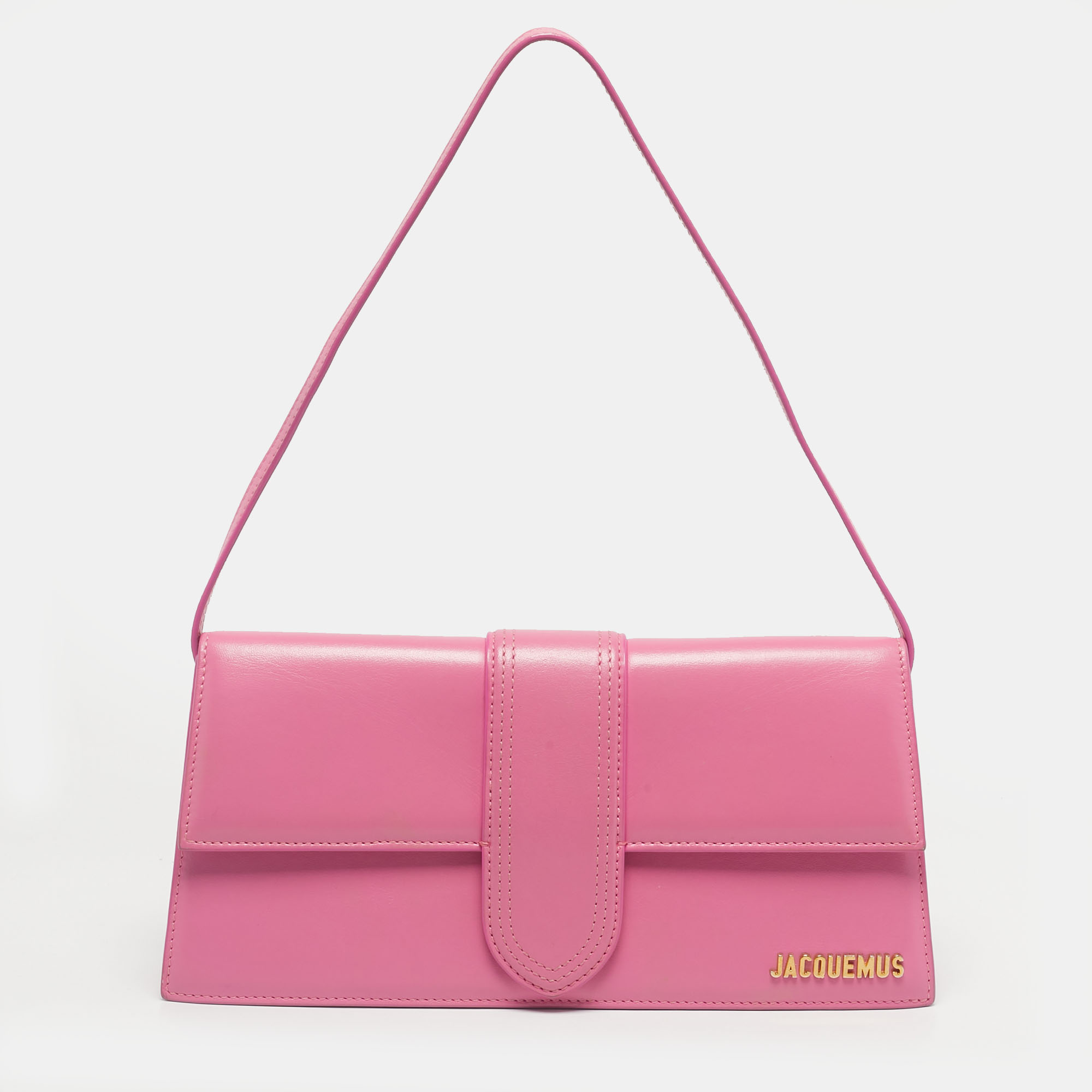 Pre-owned Jacquemus Pink Leather Le Bambino Long Shoulder Bag