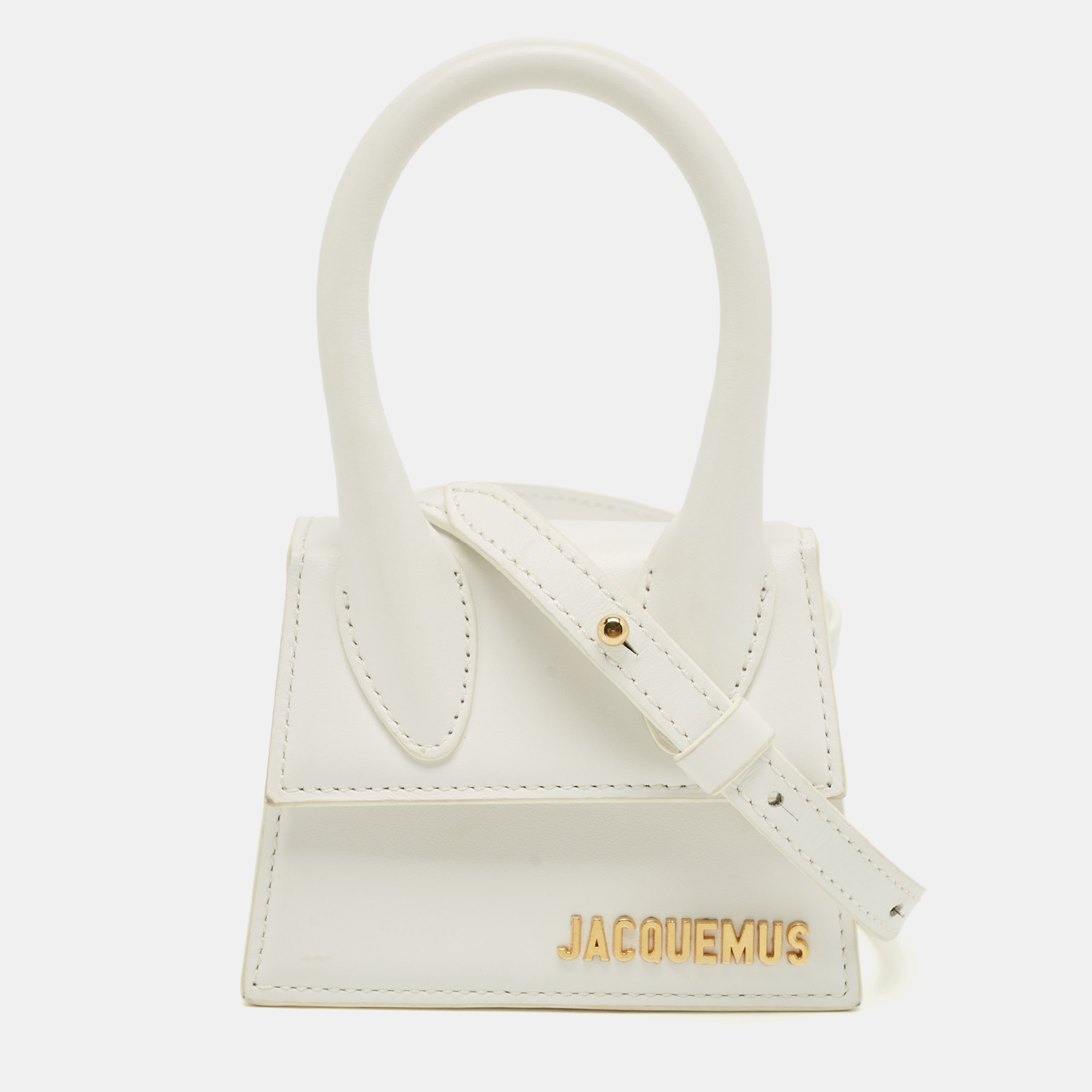 

Jacquemus White Leather Mini Le Chiquito Top Handle Bag