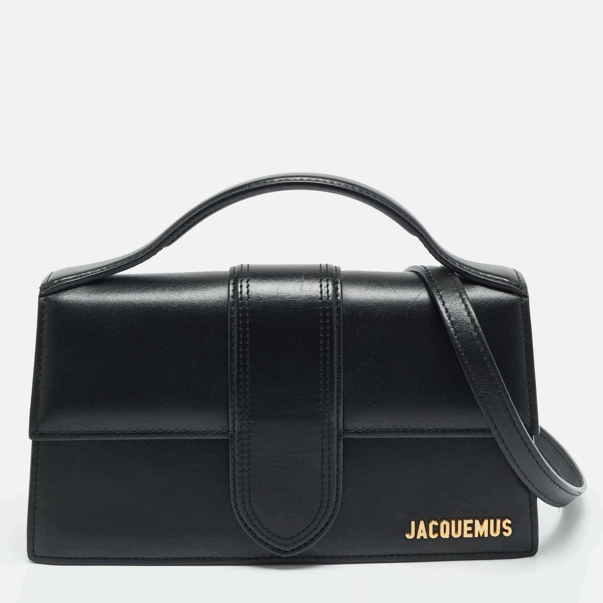 

Jacquemus Le Grand Bambino Black Leather Top Handle Bag