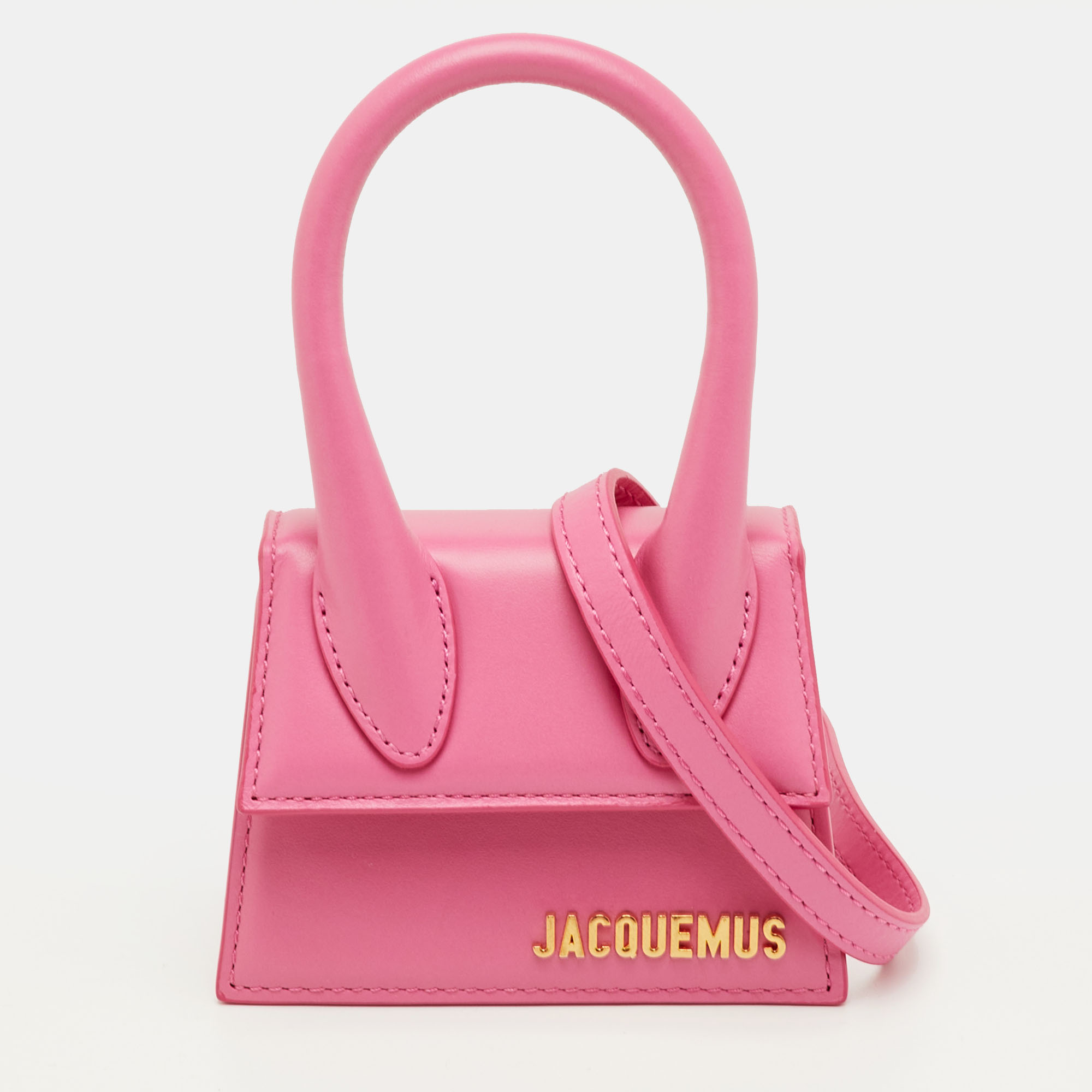 

Jacquemus Le Chiquito Mini Pink Leather Top Handle Bag