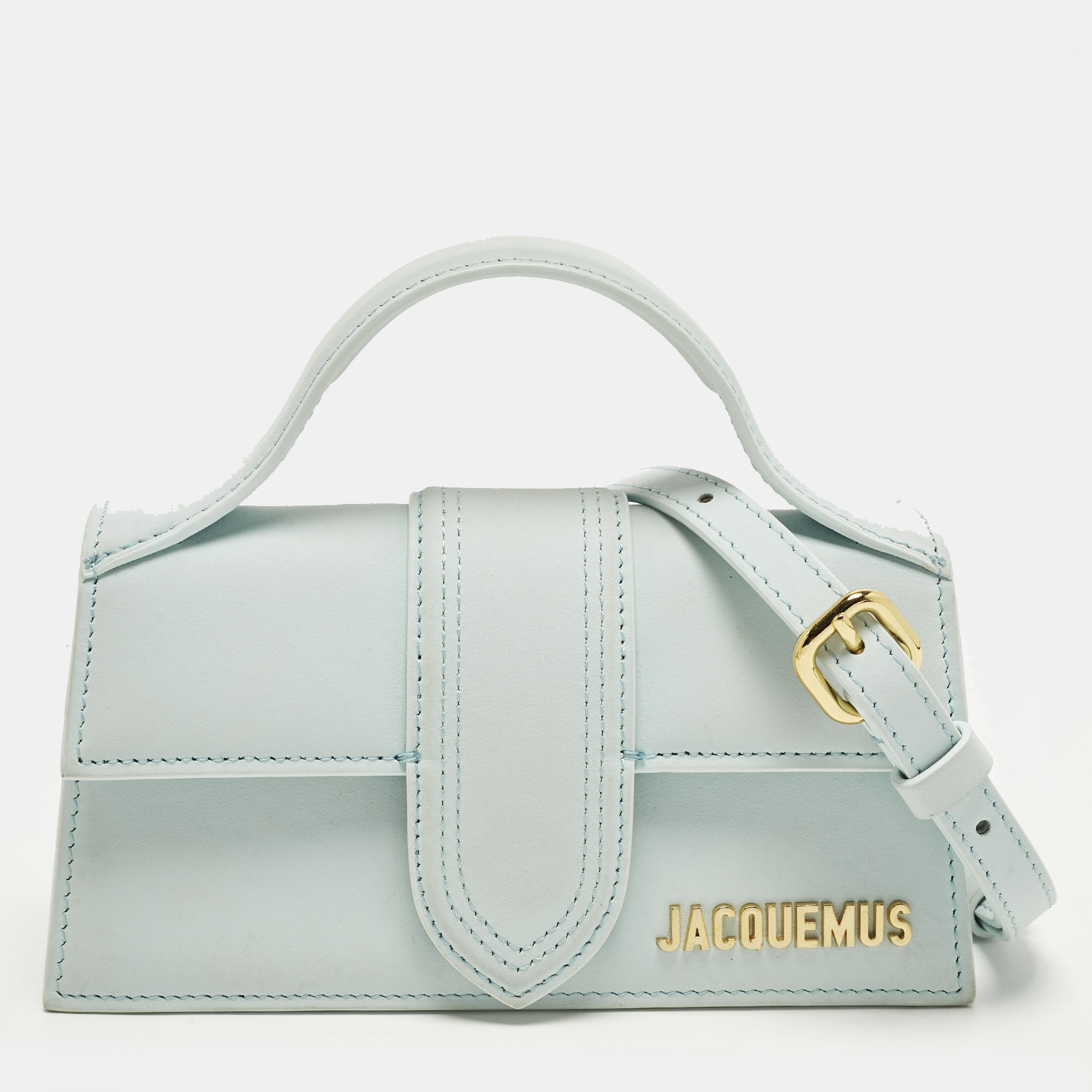 

Jacquemus Le Bambino Mini Blue Nubuck Leather Top Handle Bag