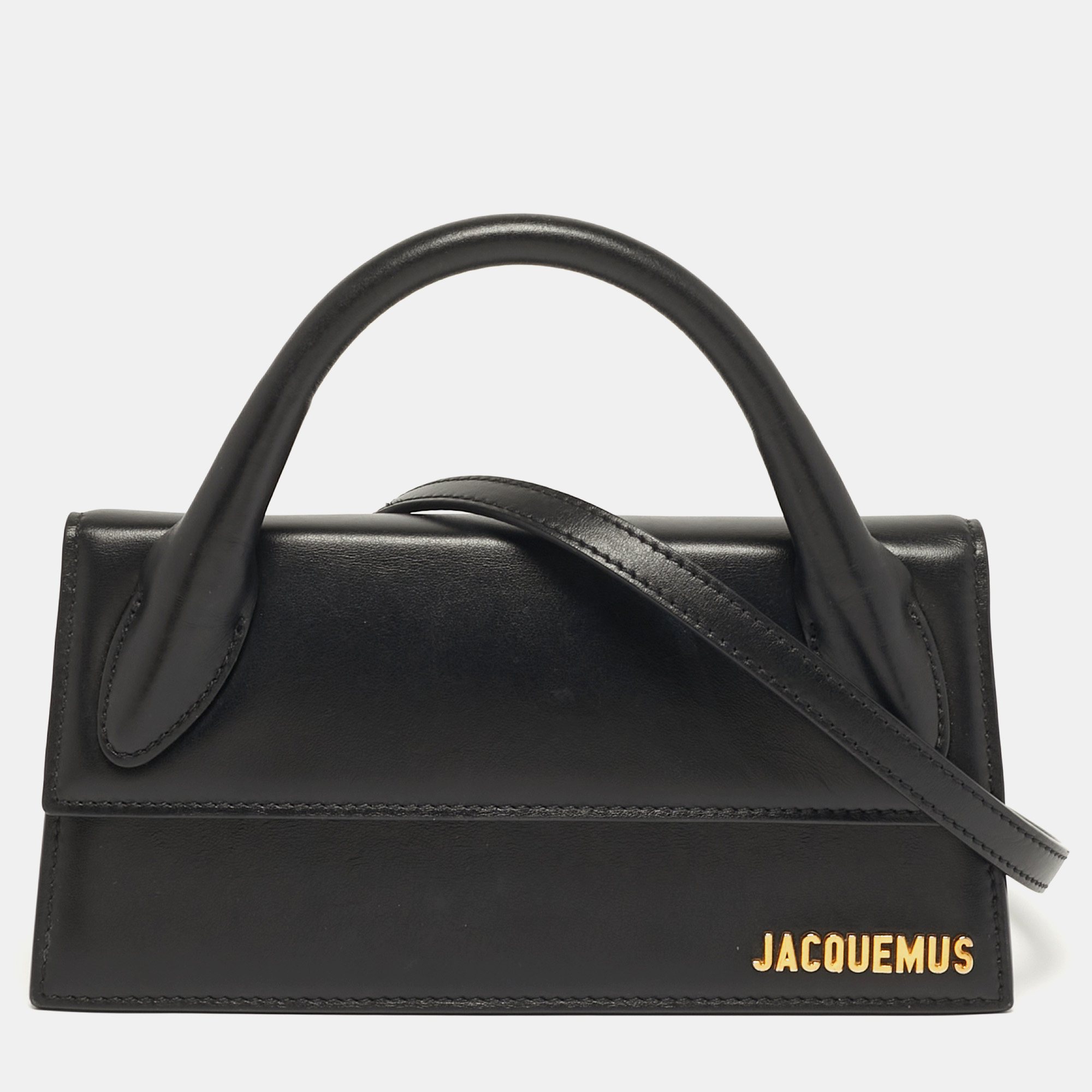 

Jacquemus Long Le Chiquito Black Leather Top Handle Bag