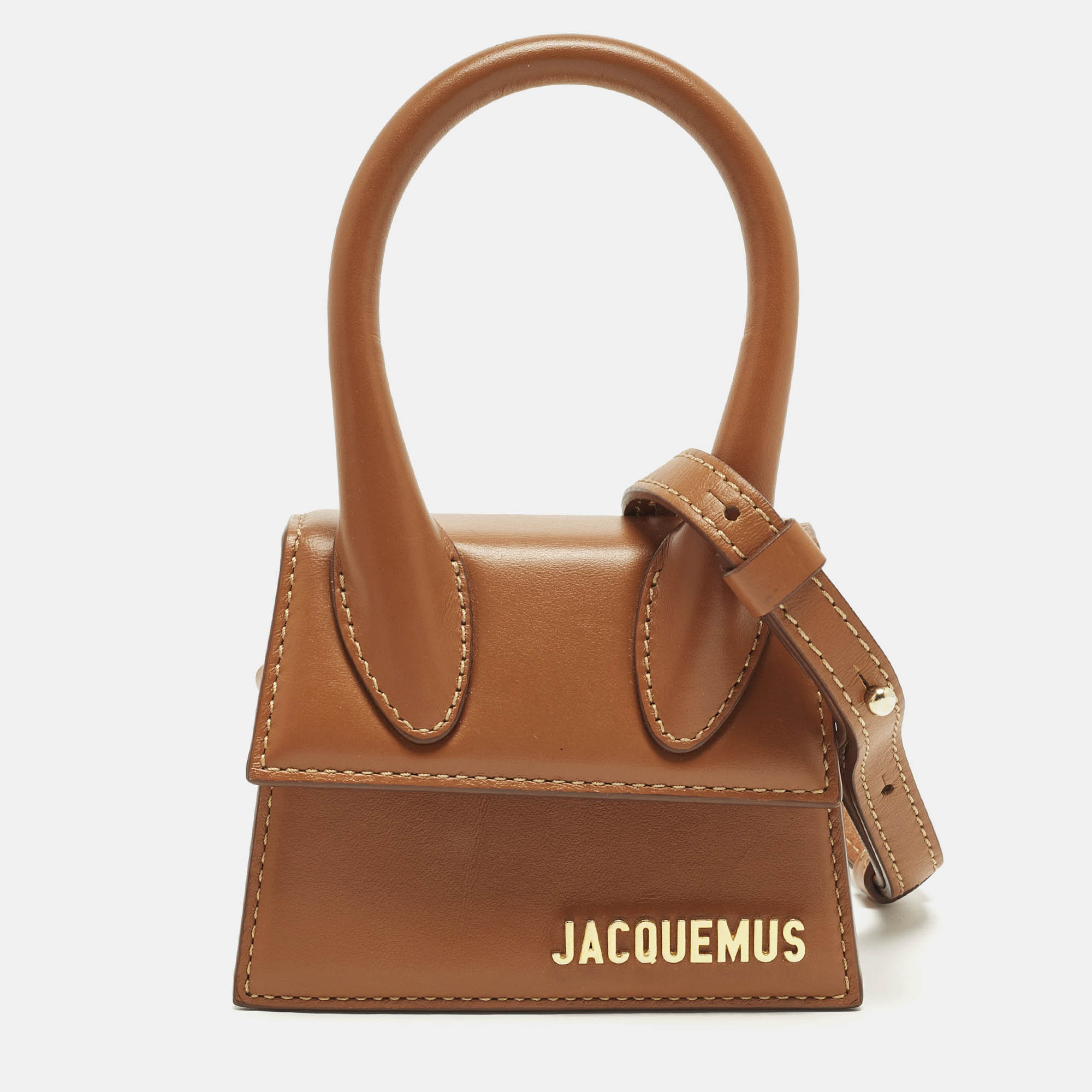 

Jacquemus Le Chiquito Mini Brown Leather Top Handle Bag