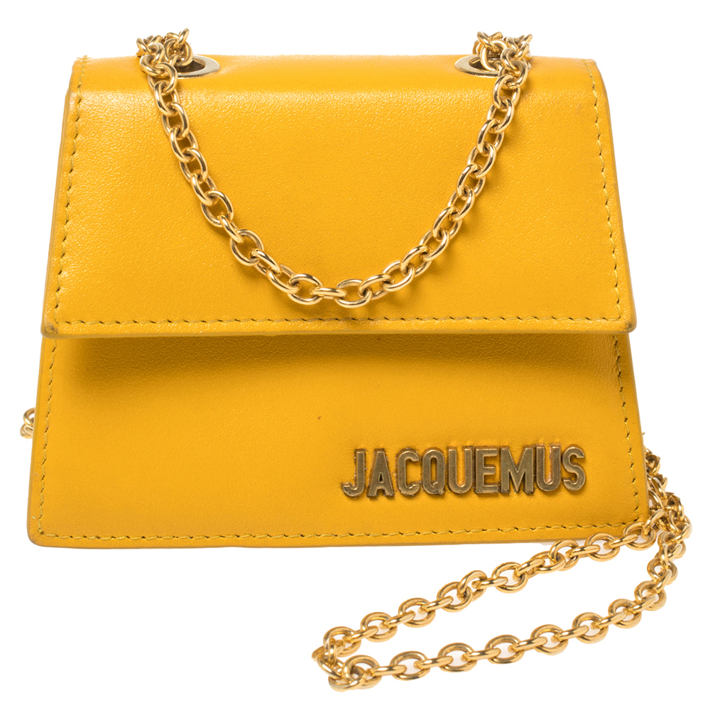 Pre-owned Jacquemus Yellow Leather Le Piccolo Shoulder Bag