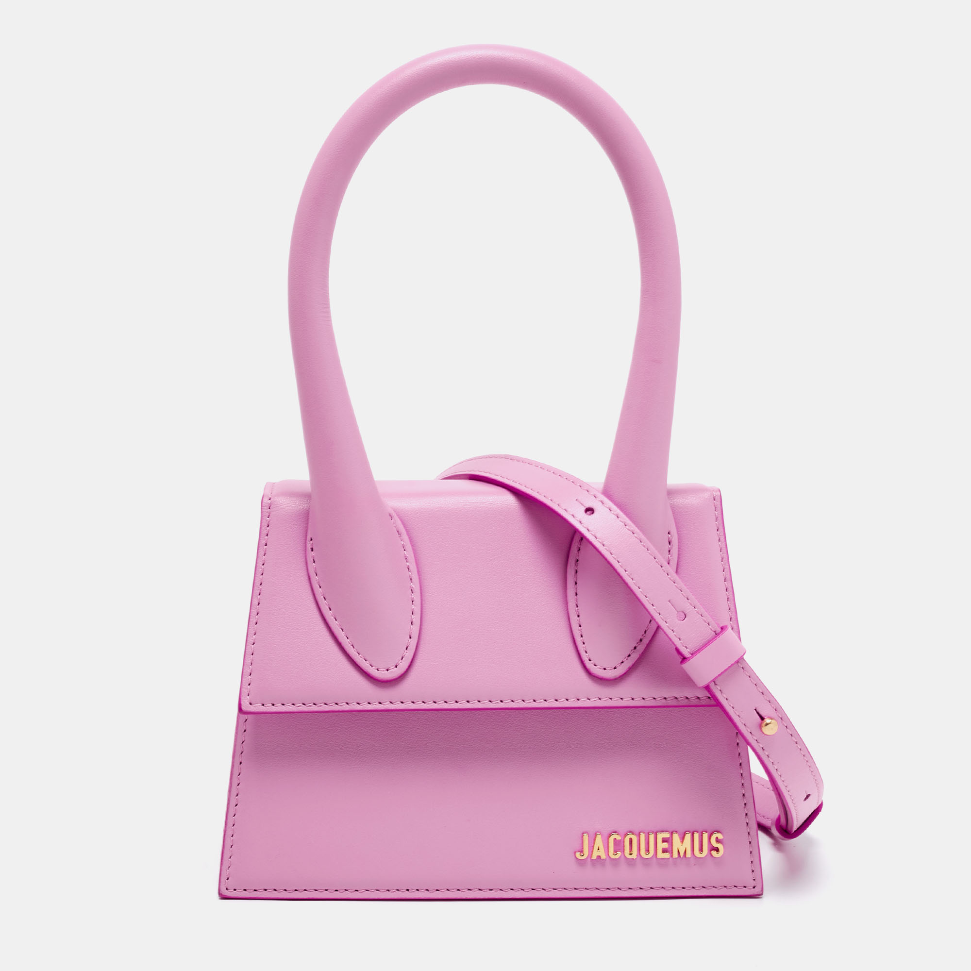 Preowned Jacquemus Pink Leather Le Chiquito Top Handle Bag ModeSens