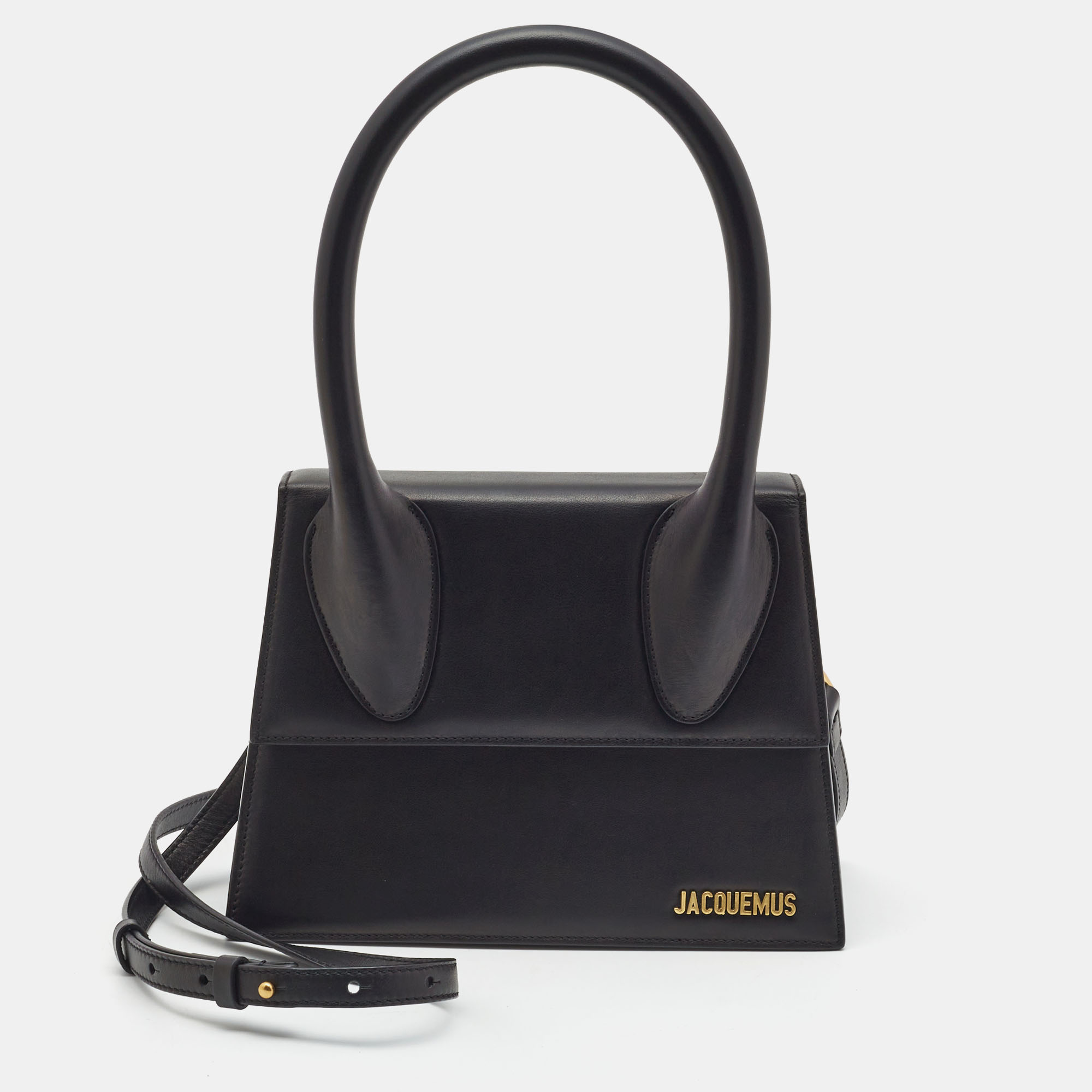 مملوكة مسبقًا Jacquemus Black Leather Grand Le Chiquito Top Handle Bag
