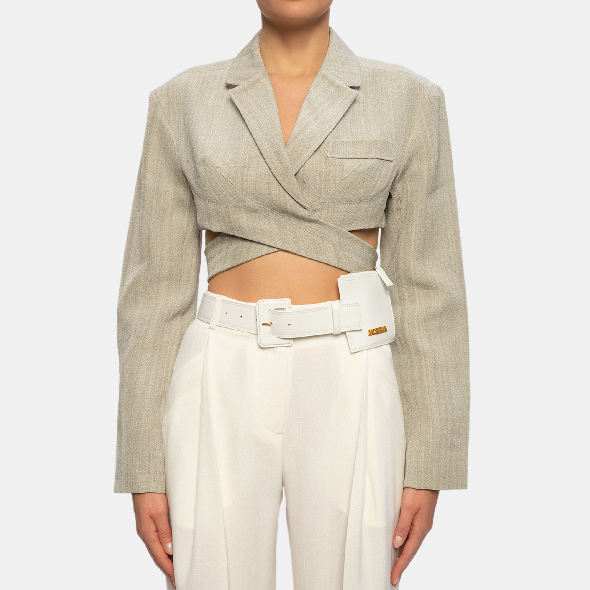 

Jacquemus White Leather La Ceinture Carree Belt Bag