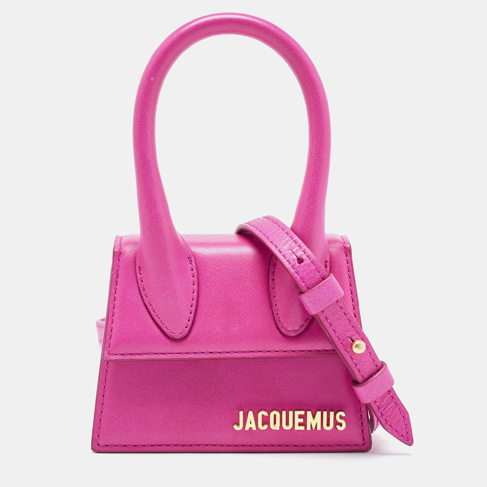 Pre Owned Jacquemus Pink Leather Mini Le Chiquito Bag