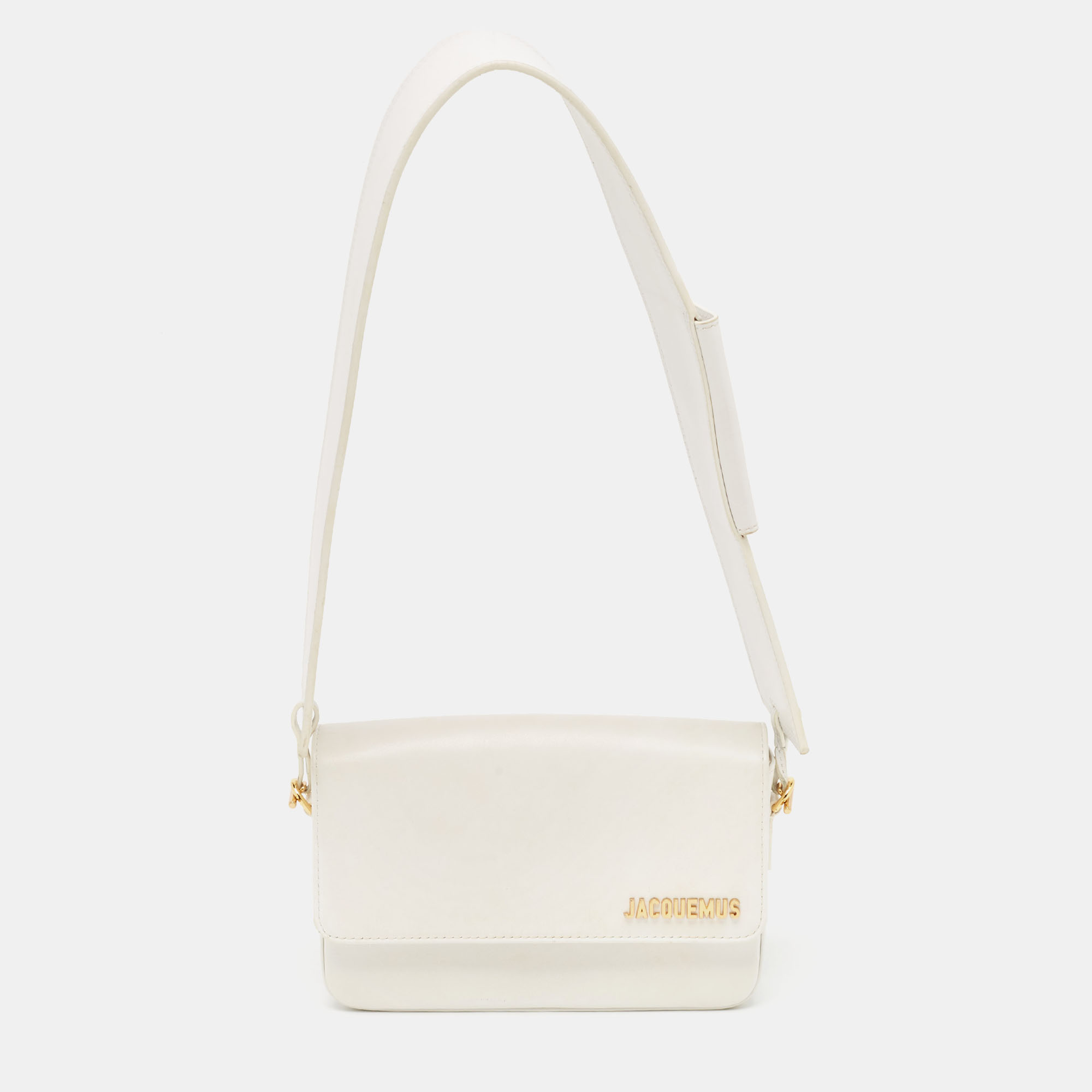 

Jacquemus White Leather Le Carinu Logo Shoulder Bag