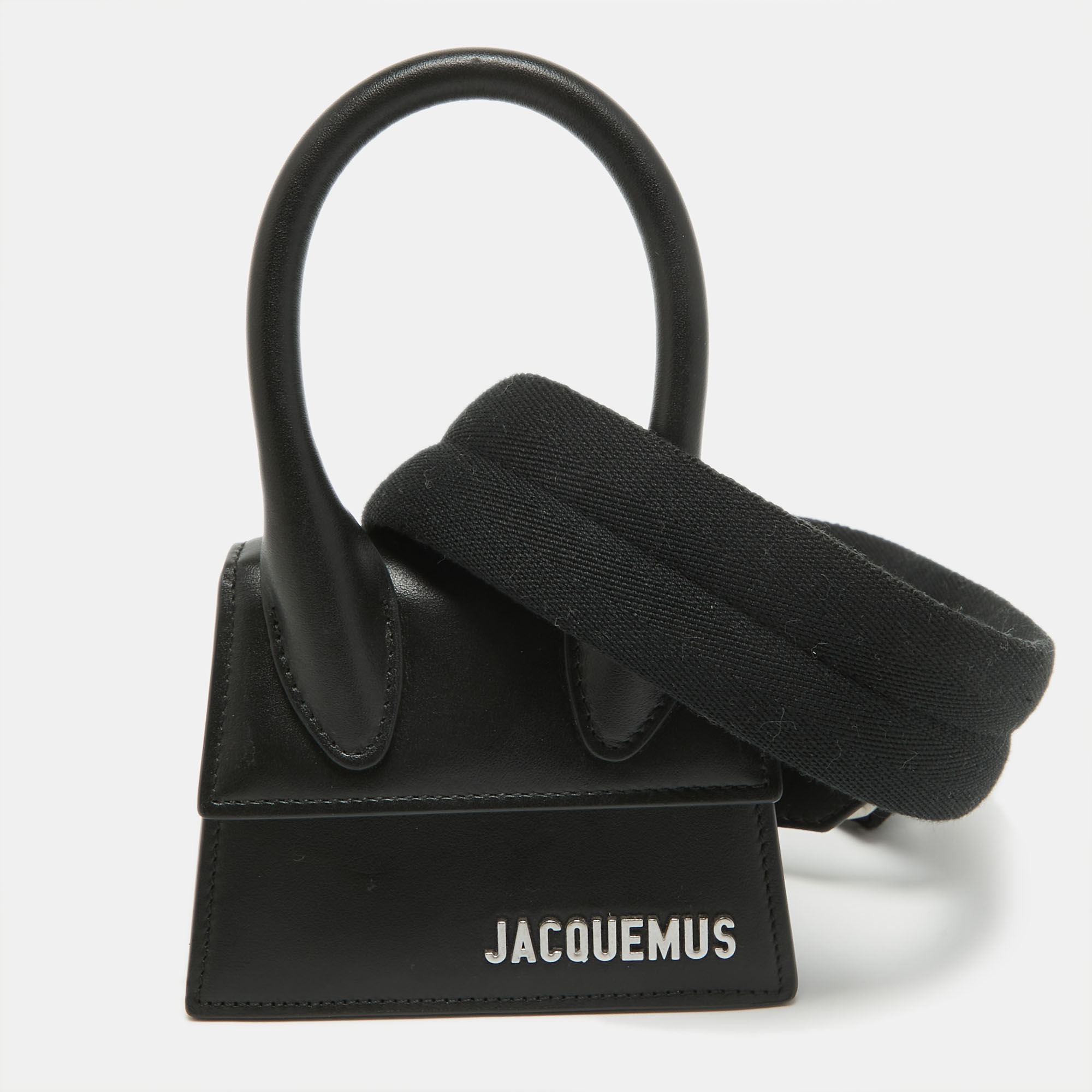 

Jacquemus Black Leather Mini Le Chiquito Top Handle Bag