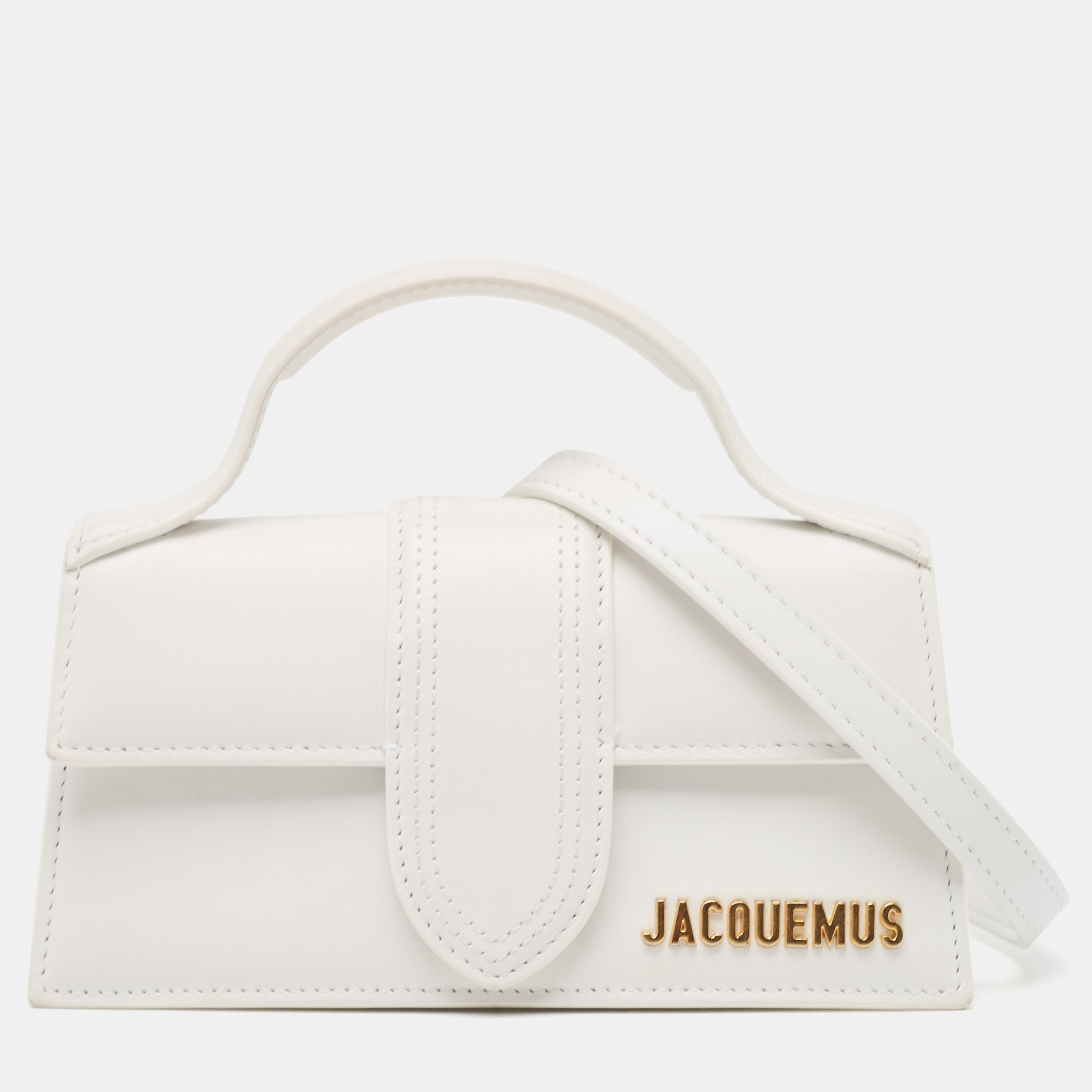 

Jacquemus White Leather Mini Le Bambino Top Handle Bag