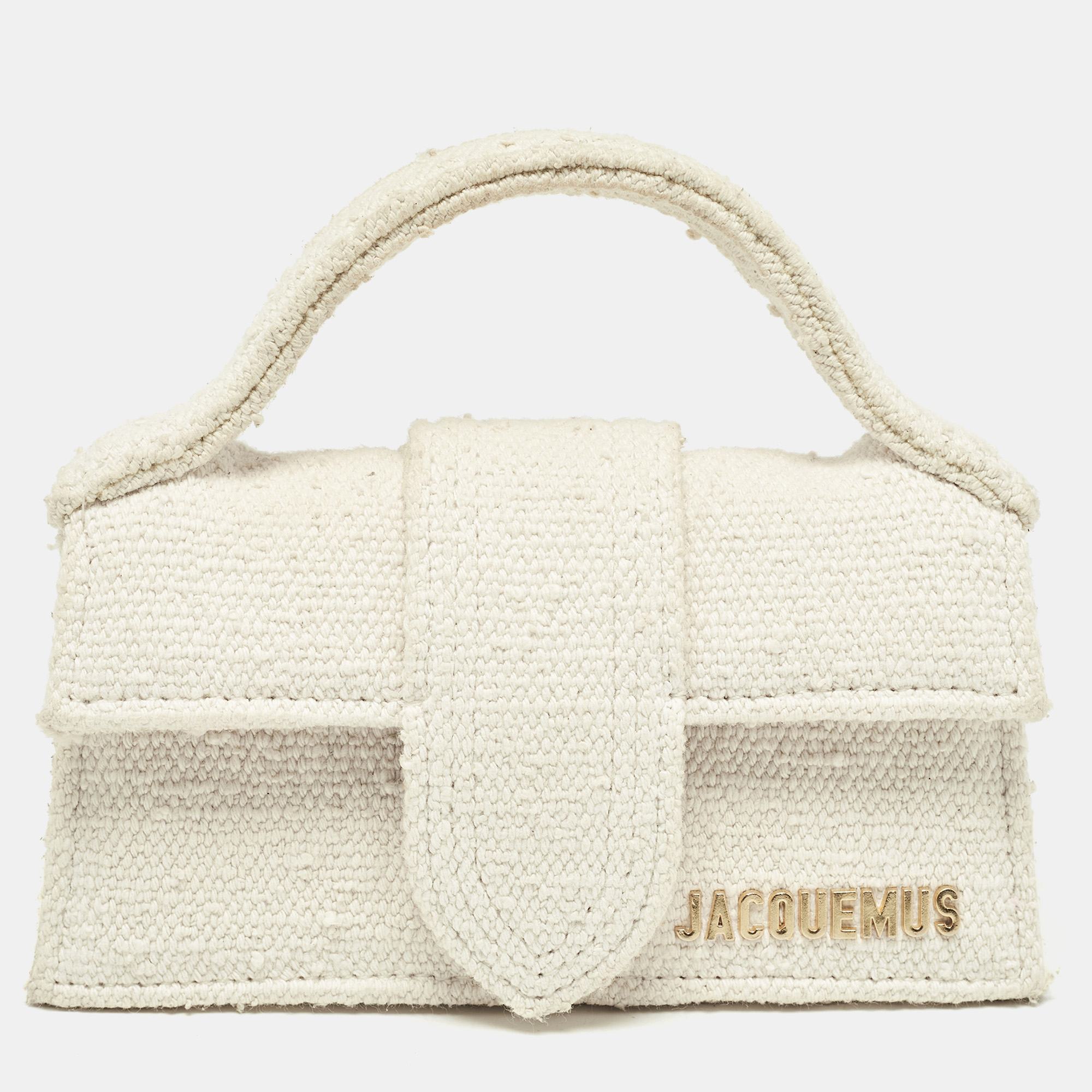 

Jacquemus Off White Canvas Le Bambino Mini Top Handle Bag