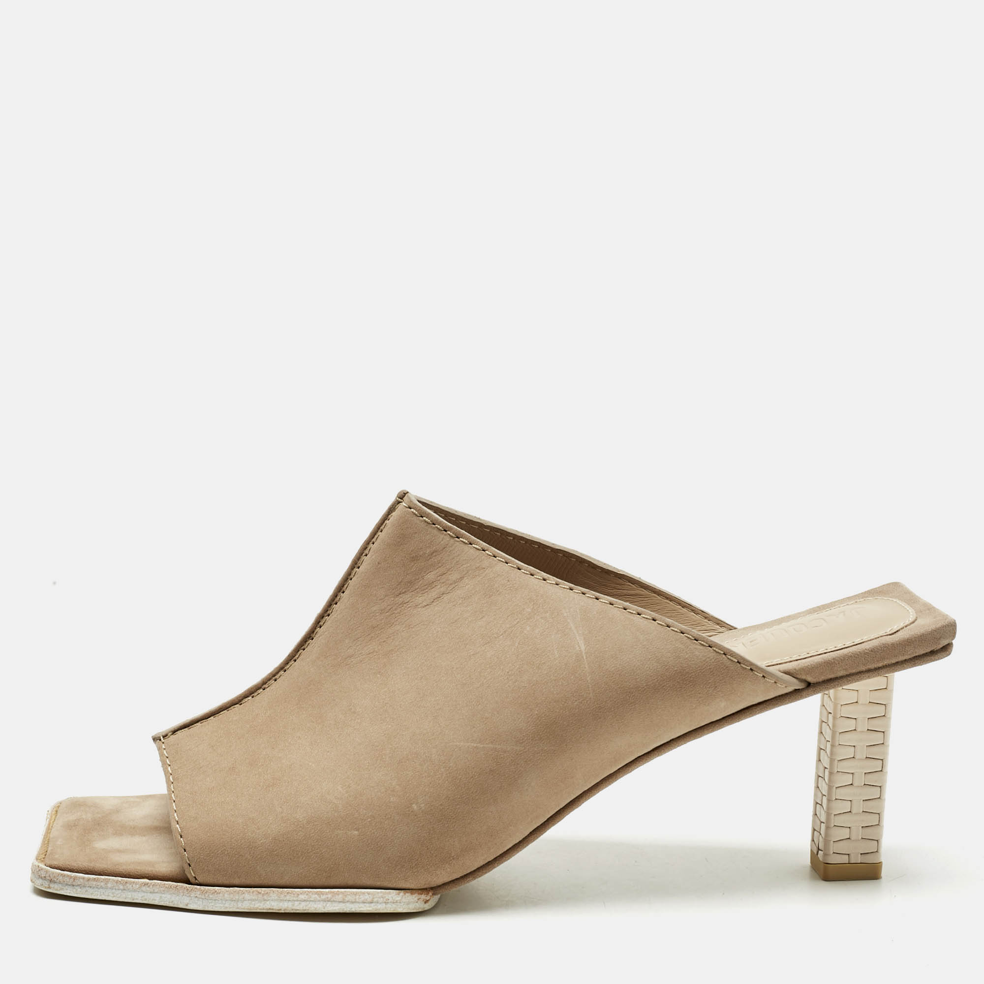 Pre-owned Jacquemus Beige Suede Open Toe Mules Size 40 In Sand