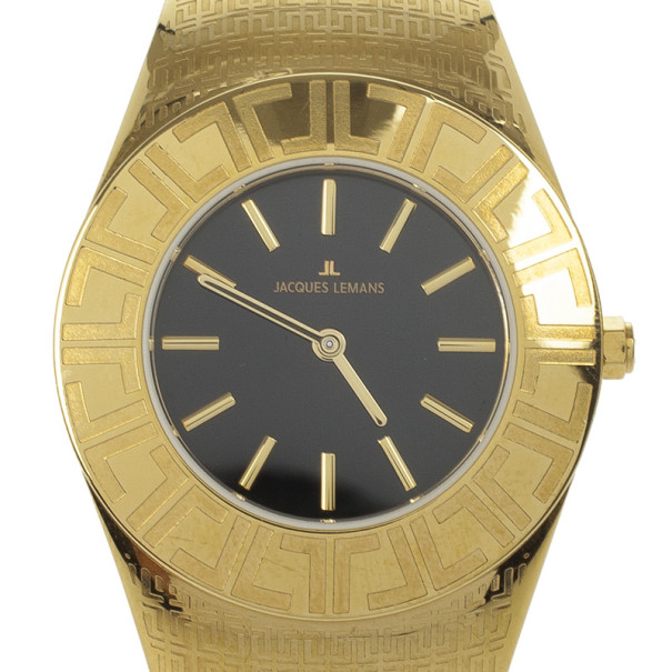 Jacques Lemans Vedette 1-1478 Gold Plated Stainless Steel Quartz Womens Wristwatch 34 MM