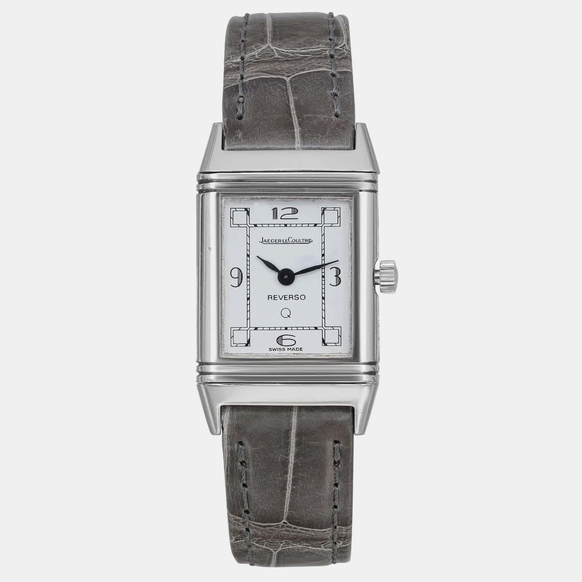 

Jaeger LeCoultre White Stainless Steel Reverso Quartz Women's Wristwatch 19 mm