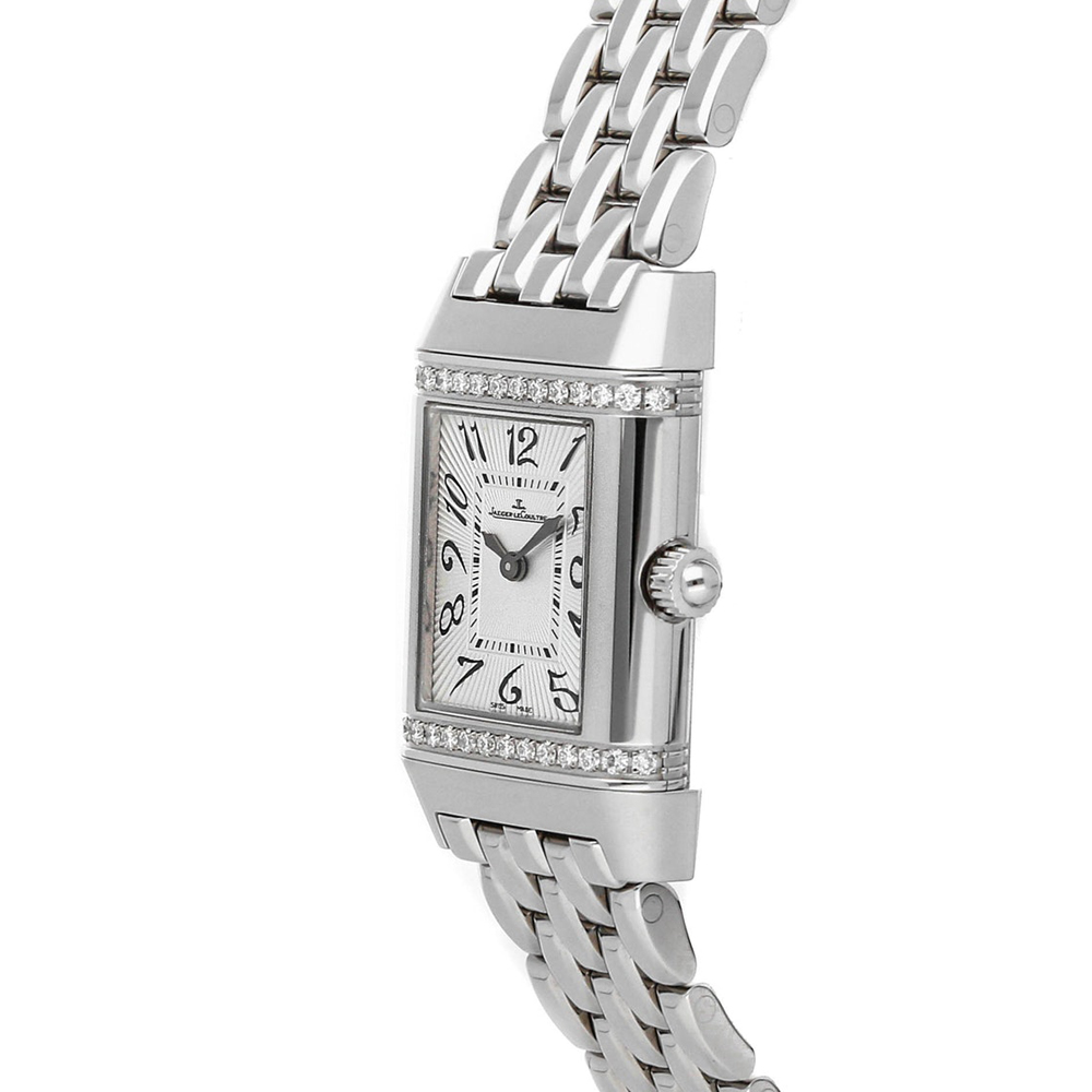 

Jaeger-LeCoultre Silver Diamonds Stainless Steel Reverso Lady