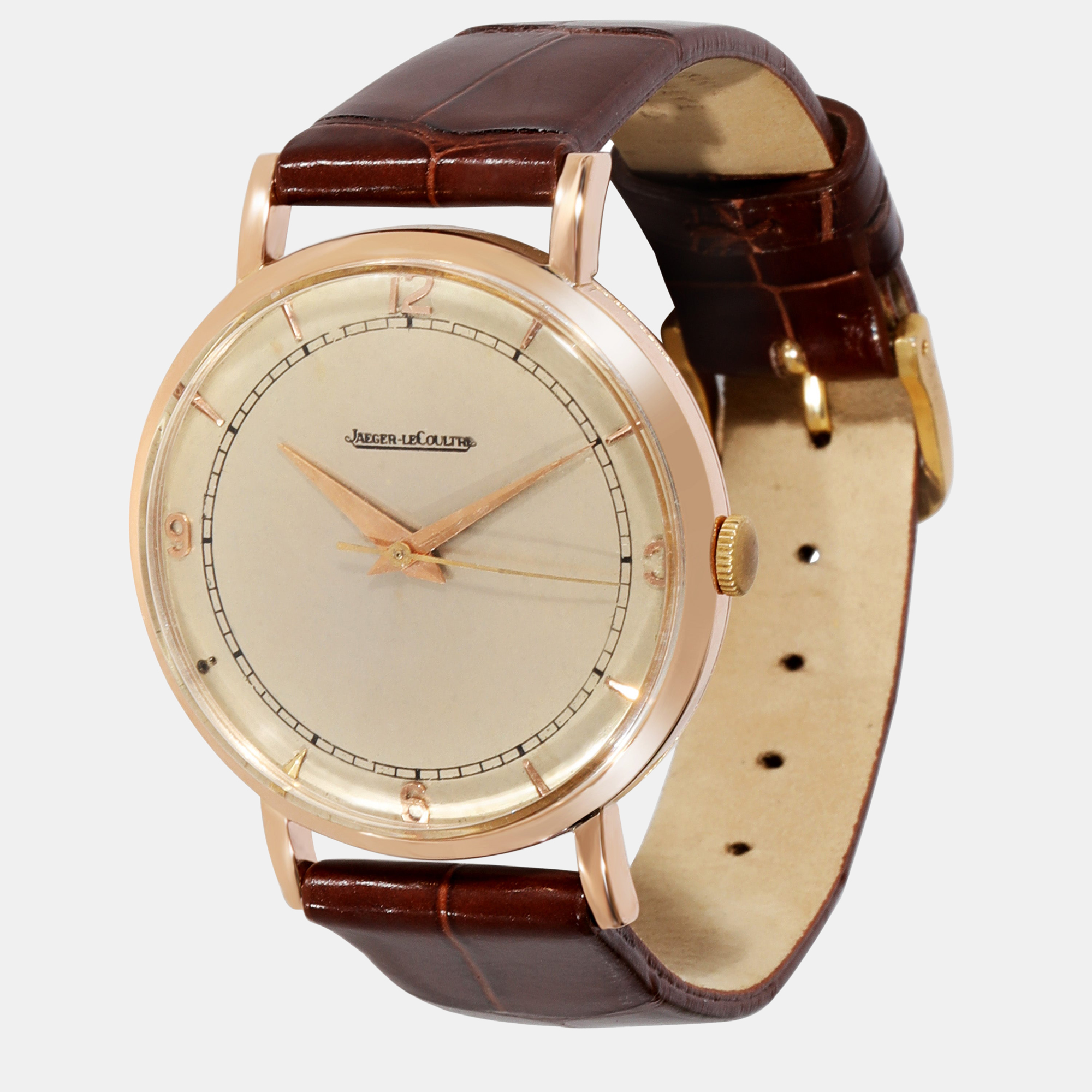 Preowned Jaegerlecoultre Silver 18k Yellow Gold Vintage Manual