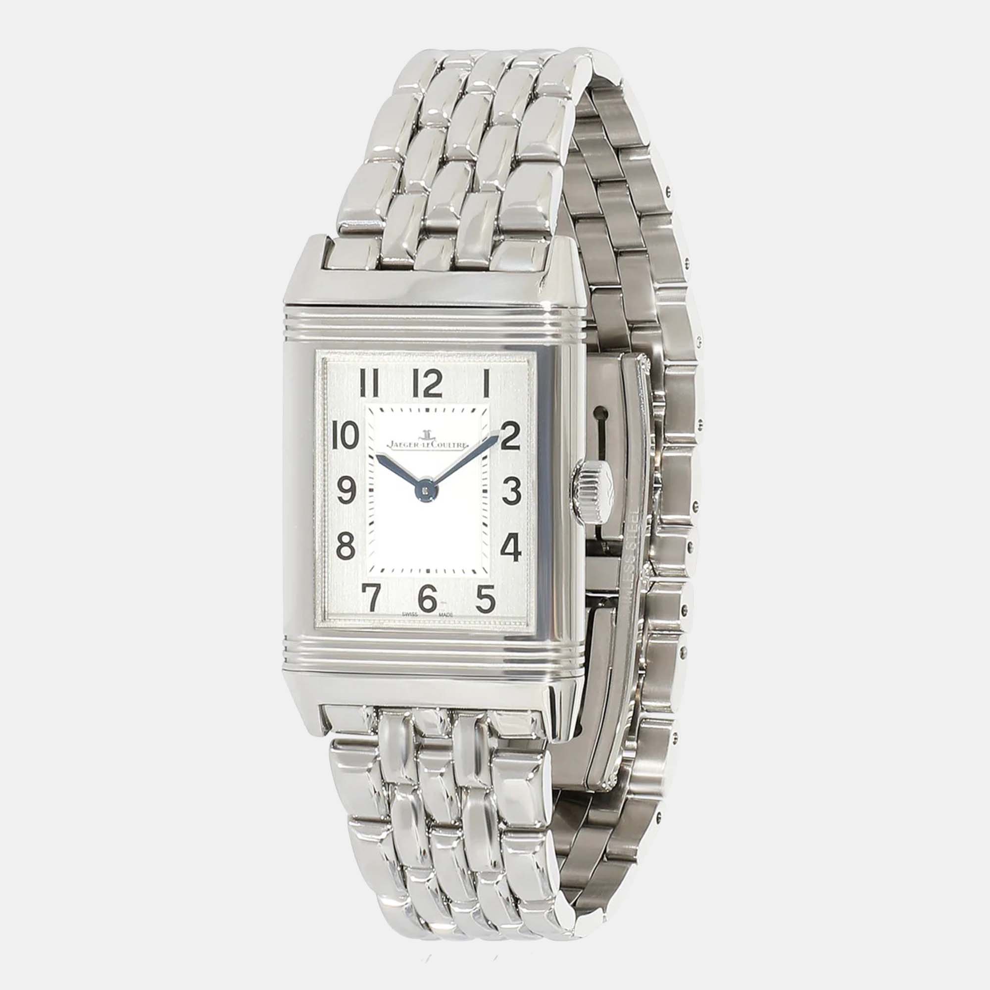 

Jaeger LeCoultre Silver Stainless Steel Reverso Q2518140 Quartz Women's Wristwatch 24 mm