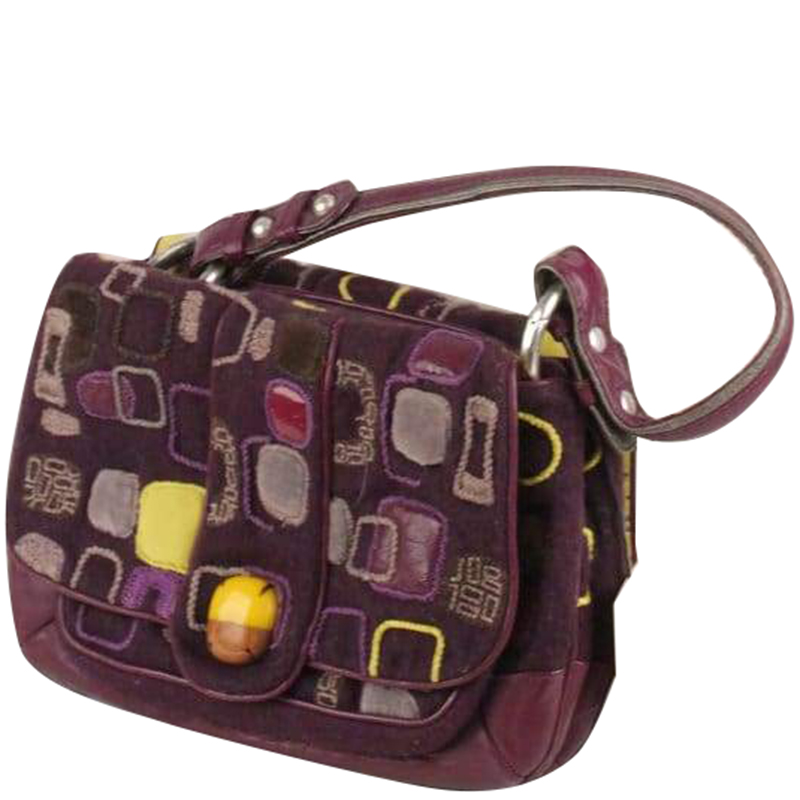 

Jamin Puech Purple Canvas Geometric Pattern Shoulder Bag