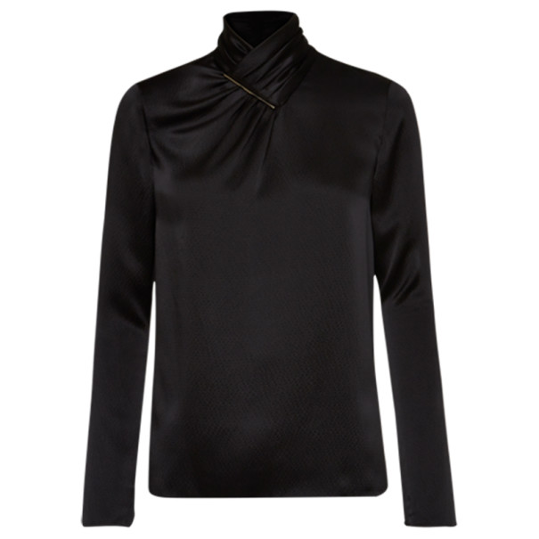 Jason Wu Black Hammered Silk Blouse S
