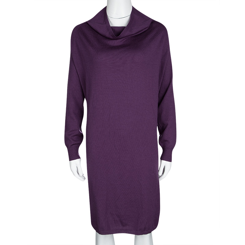 

Jean Paul Gaultier Maille Femme Purple Turtle Neck Long Sleeve Sweater Dress