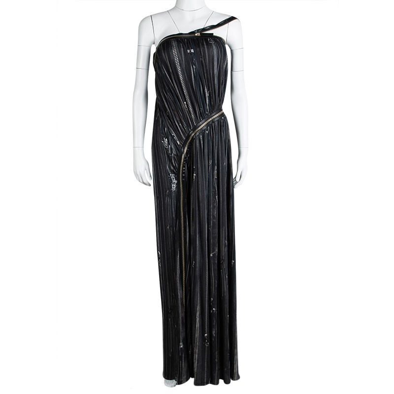 

Jean Paul Gaultier Femme Multicolor Gathered Zip Detail Maxi Dress