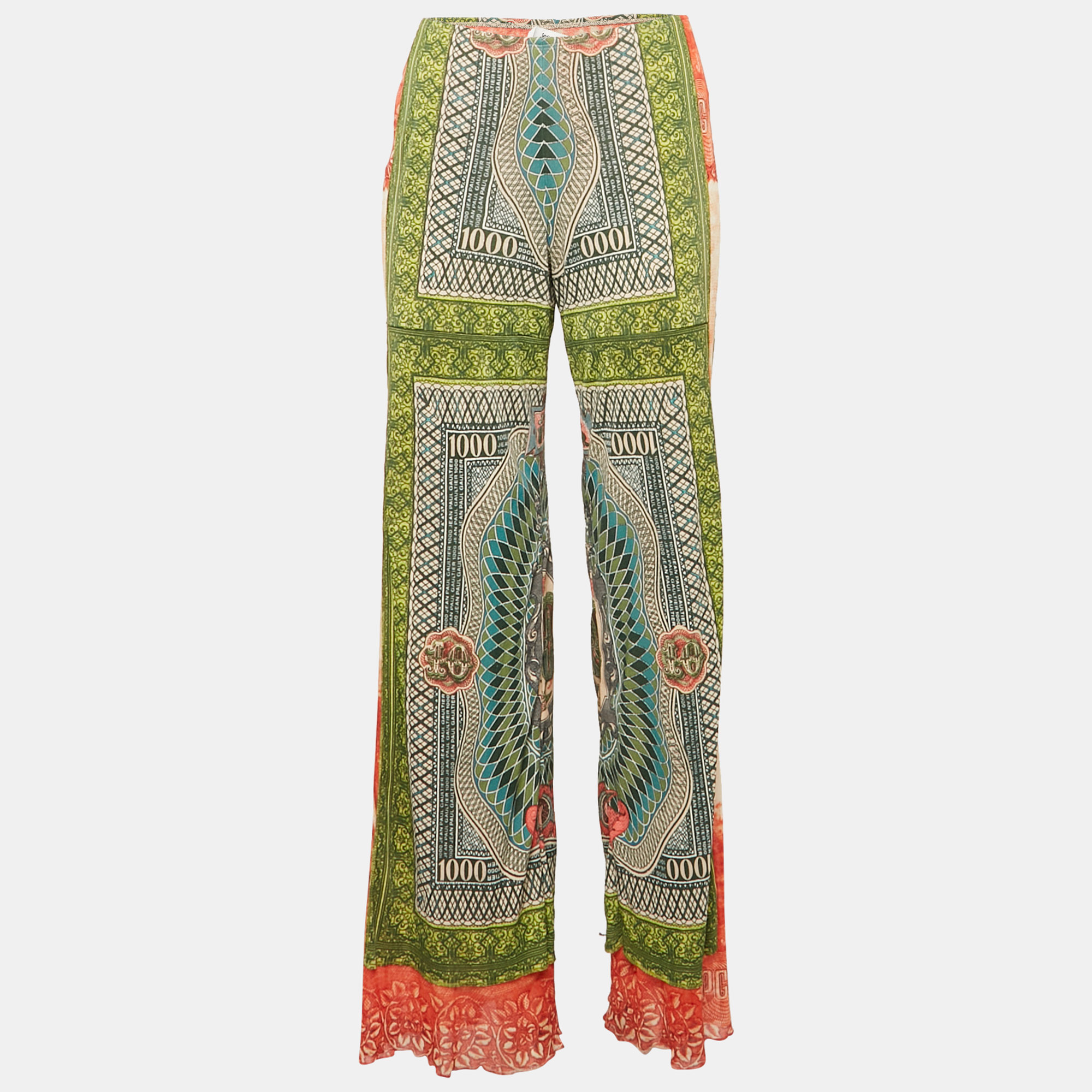 

Jean Paul Gaultier Multicolor Jersey Flared Love Moi Pants M