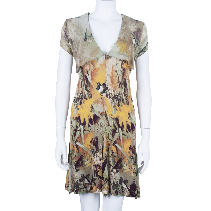 

Jean Paul Gaultier Bird Print Silk Dress, Multicolor