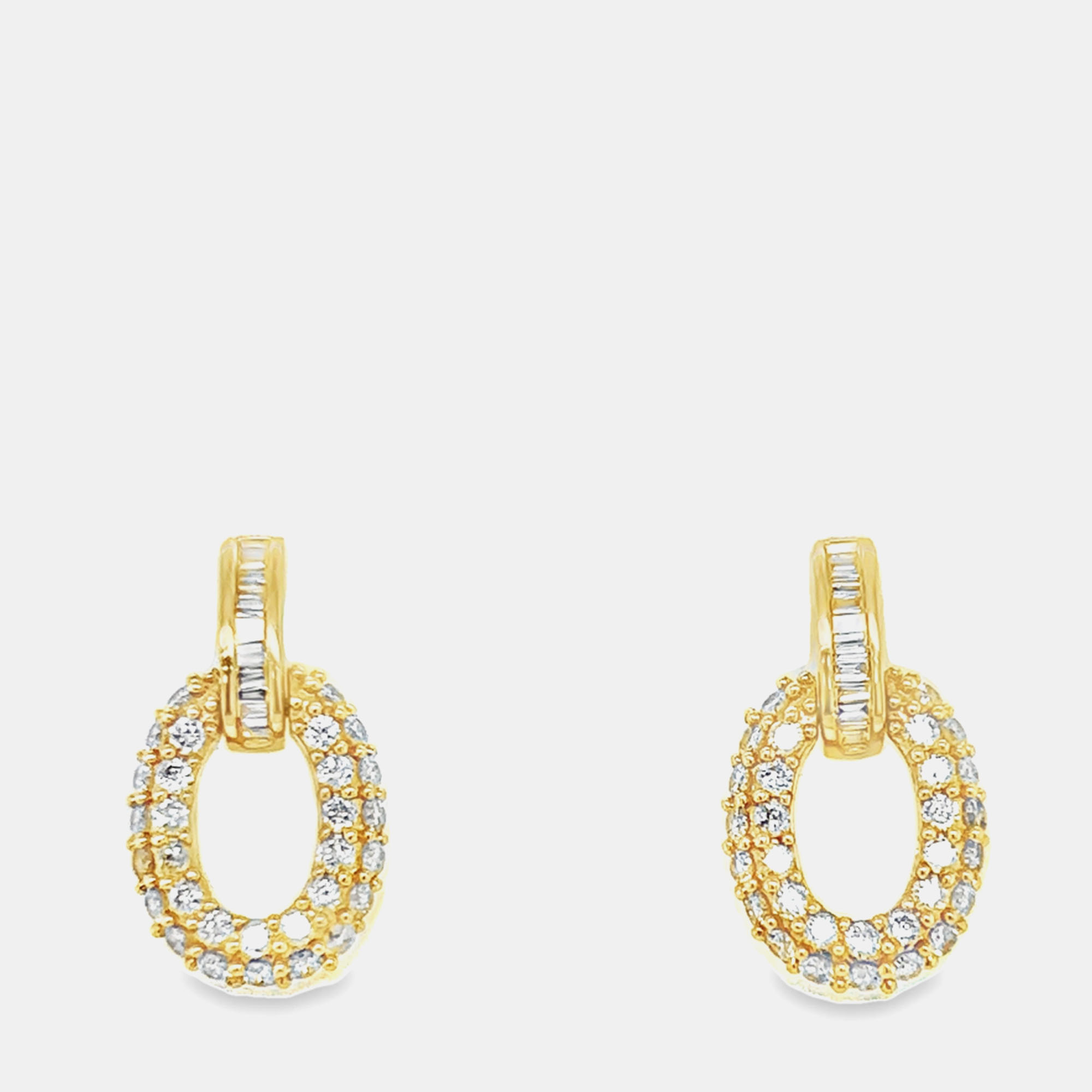 

14K Yellow Gold Diamond Door Hoop Drop Earrings (1.20ctw)