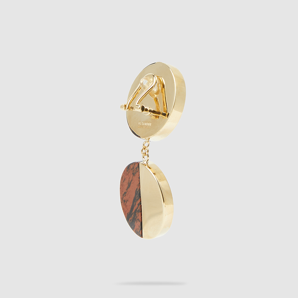 

Jil Sander Multicoloured Mismatched Circular Gold-Tone Earrings, Multicolor