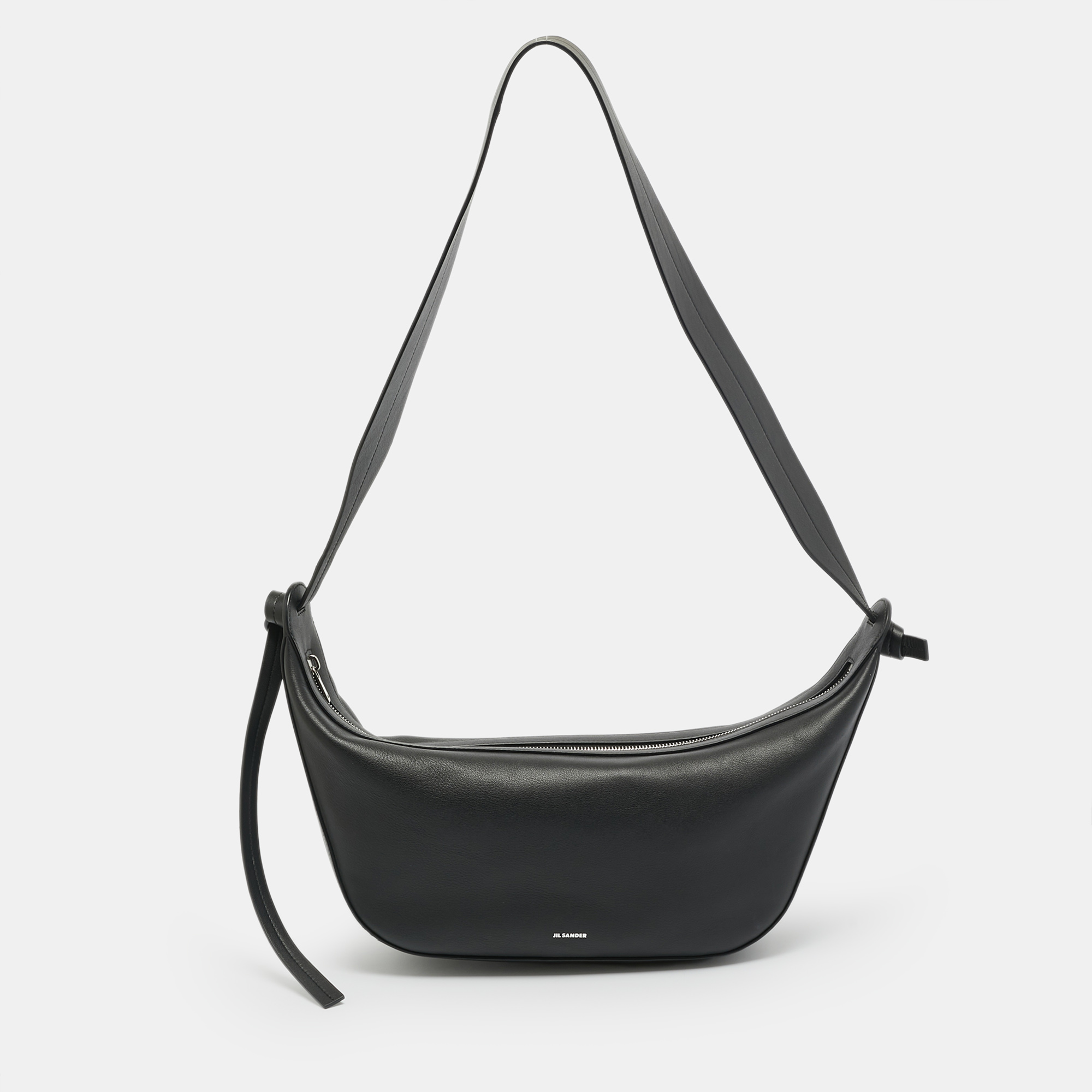 

Jil Sander Knot Small Black Leather Shoulder Bag