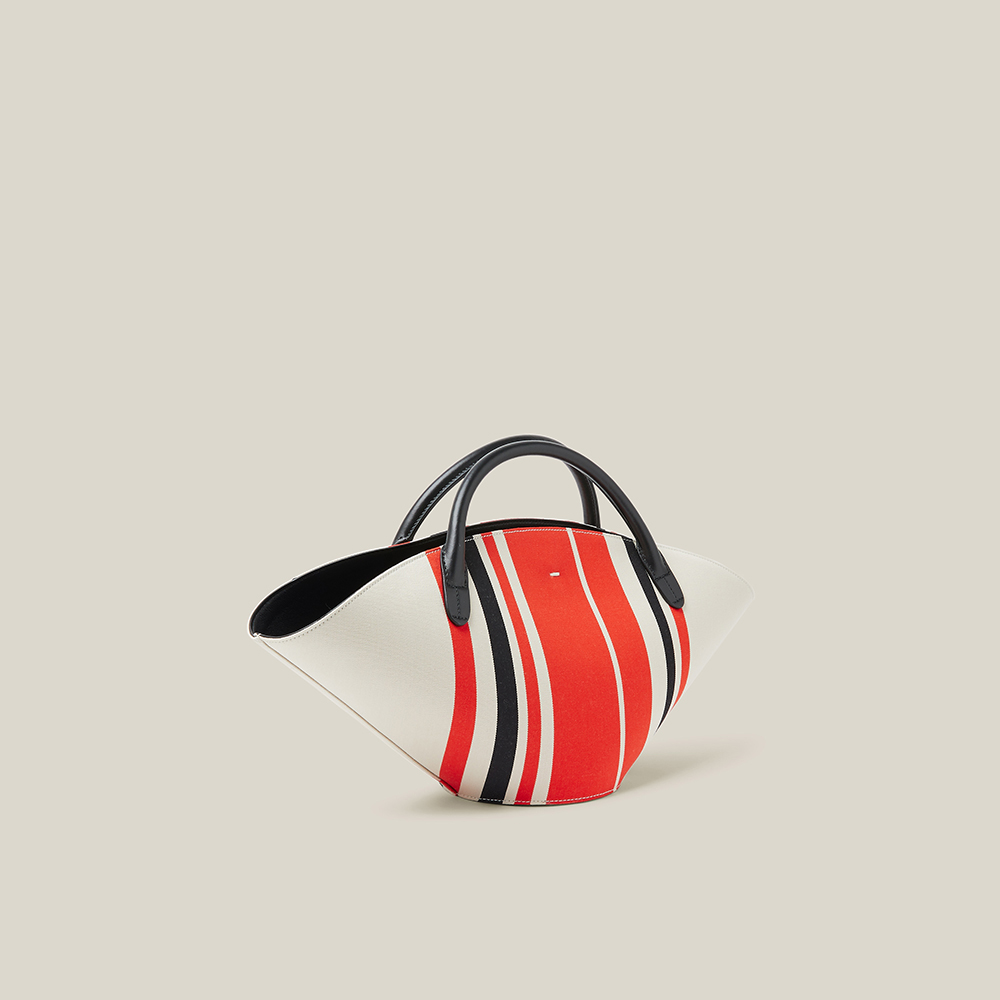 

Jil Sander Multicoloured Sombrero Striped Woven Cotton Bag, Multicolor