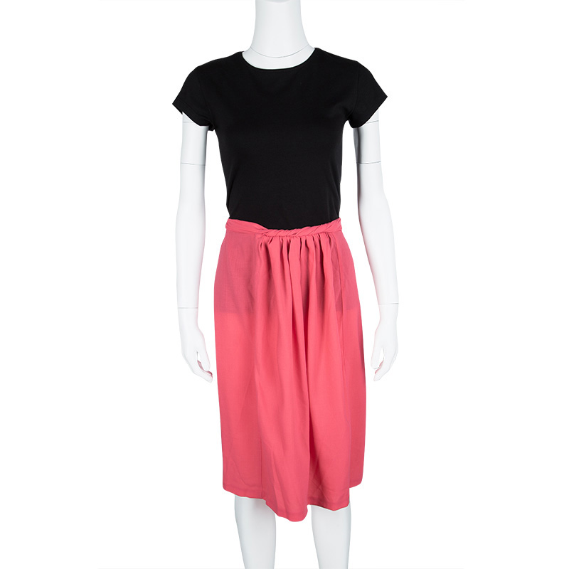 

Jil Sander Pink Wool Twist Front Detail Skirt