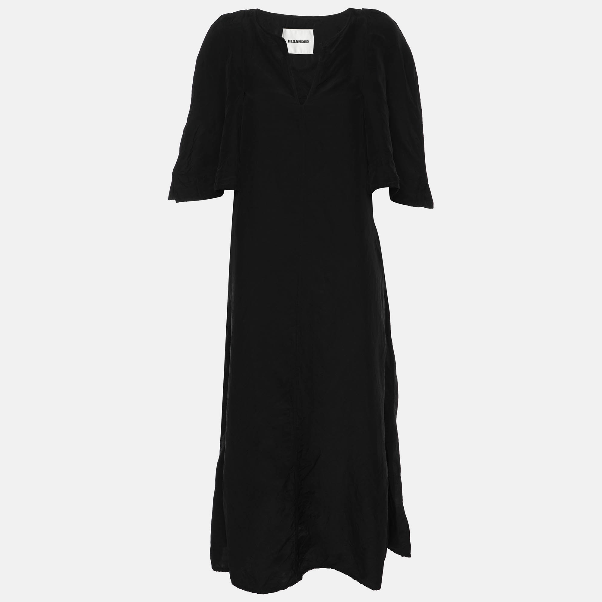 

Jil Sander Black Crepe Dress XL