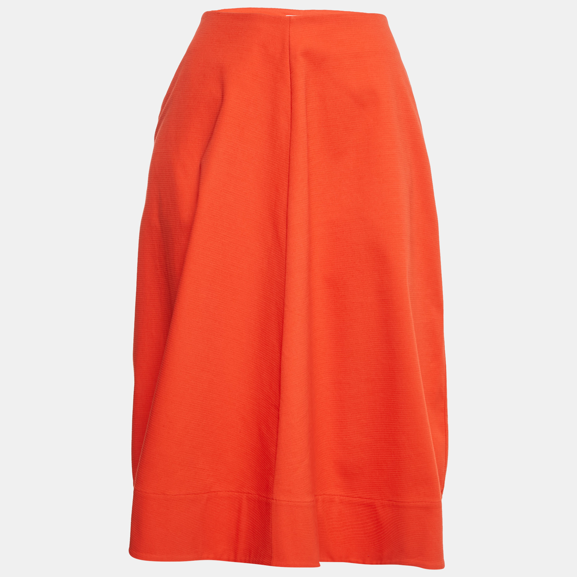 

Jil Sander Orange Cotton Midi Skirt M